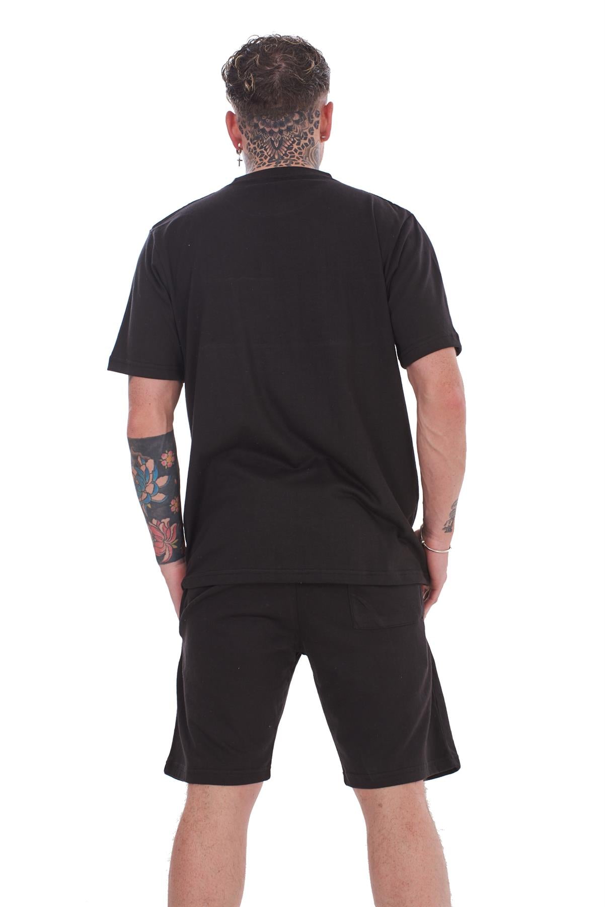 Pyjama Set Shorts Cotton Jersey Round Neck Loungewear Striped T-Shirt Nightwear