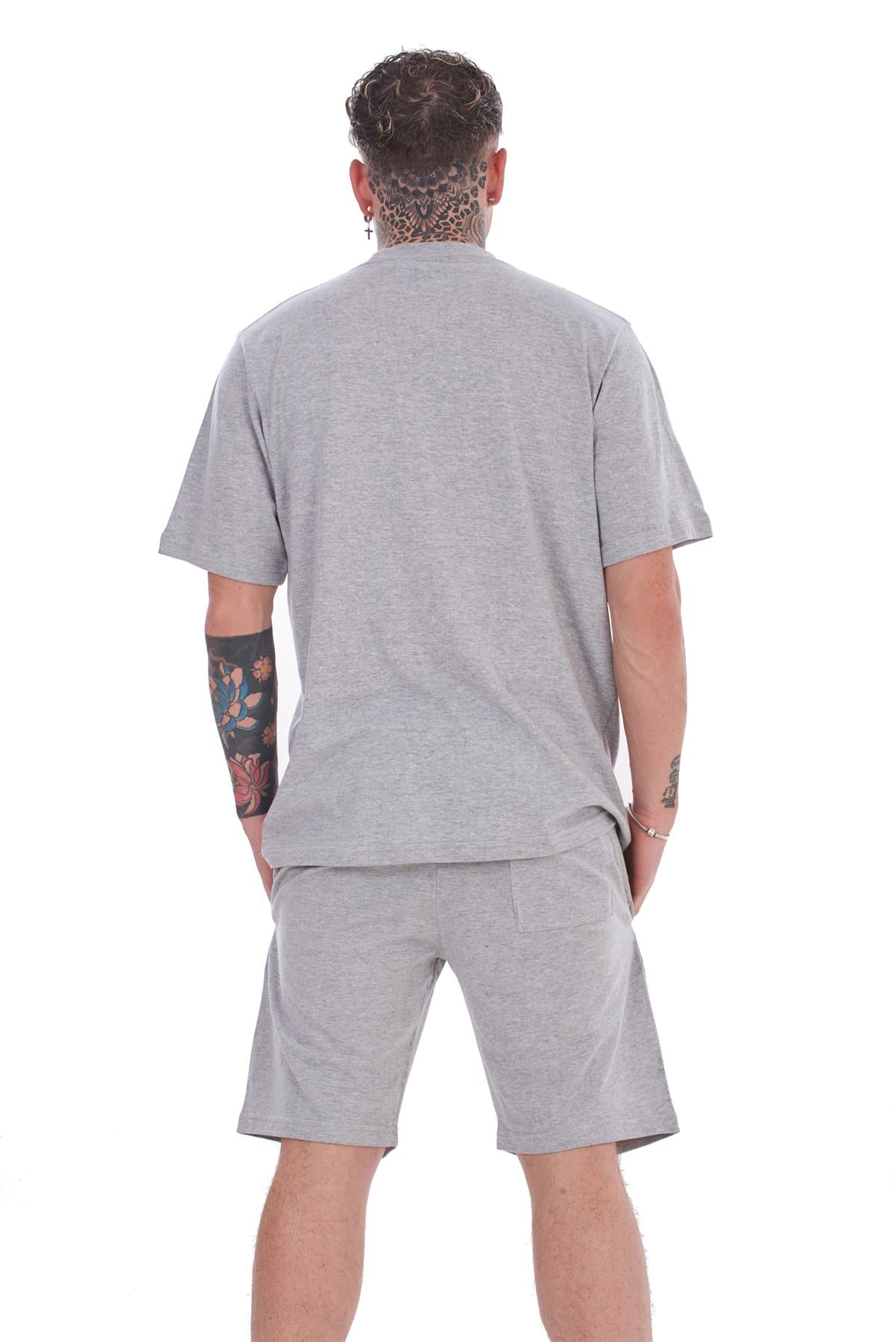 Pyjama Set Shorts Cotton Jersey Round Neck Loungewear Striped T-Shirt Nightwear