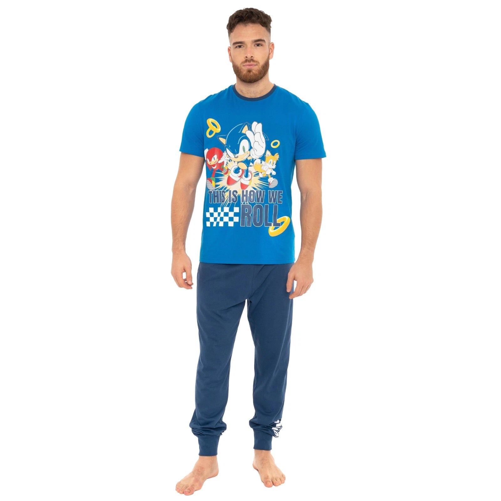 Sonic The Hedgehog Mens Pyjamas | Gaming Merch | Blue Pyjamas for Men