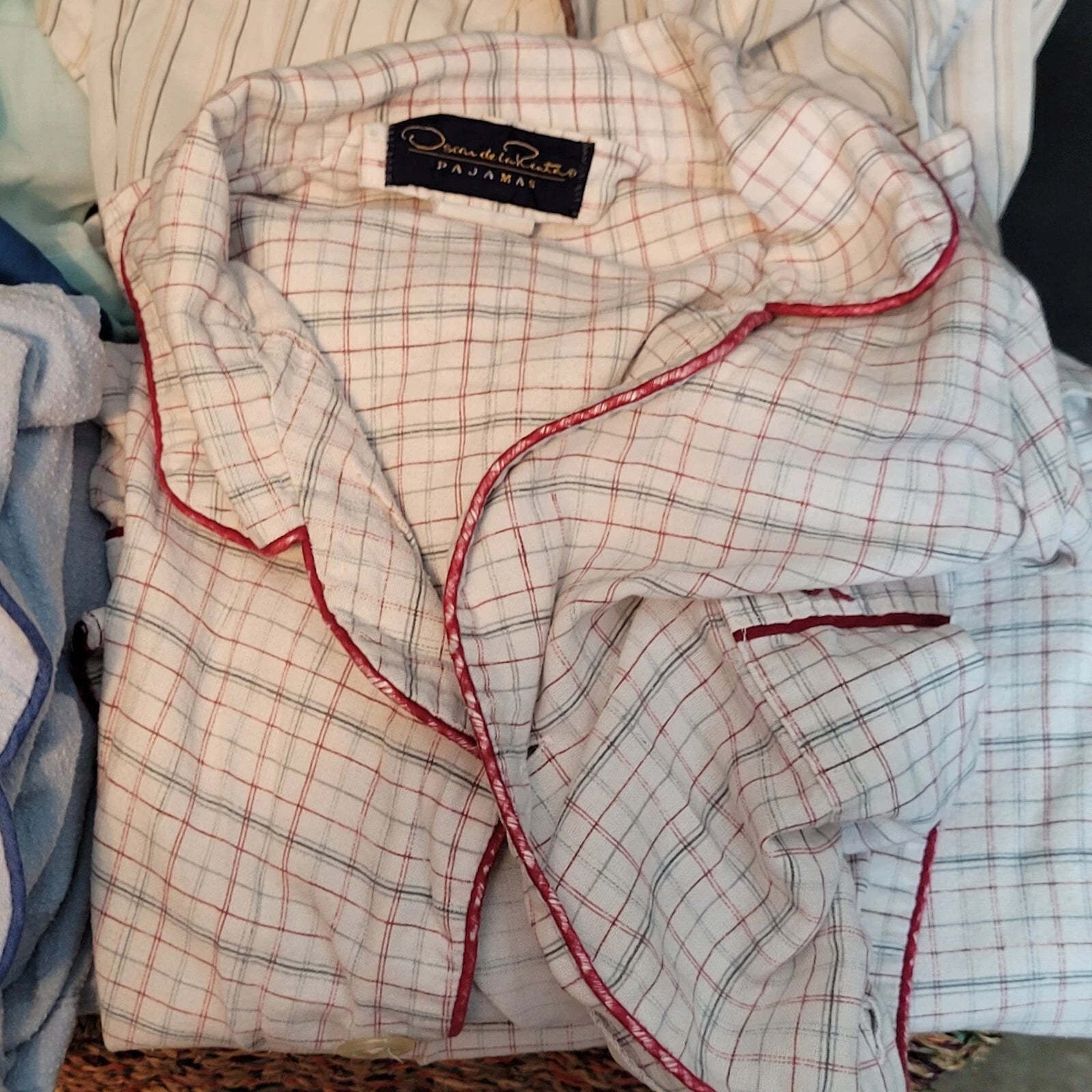 Vintage Pajamas Lot Mens Oscar De La Renta 4 Sets Tops Bottoms Medium