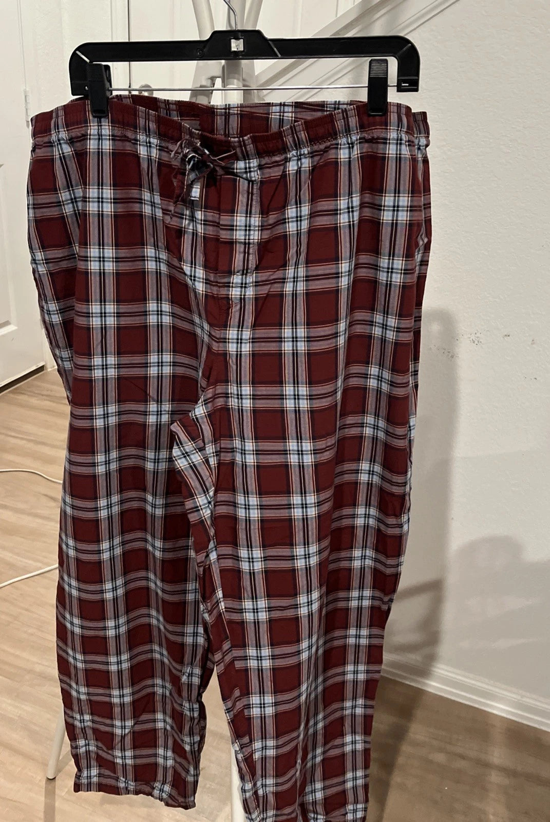 Stafford  Men’s  XXLarge Sleepwear, Burgundy Plaid Cotton Blend Pajama Set