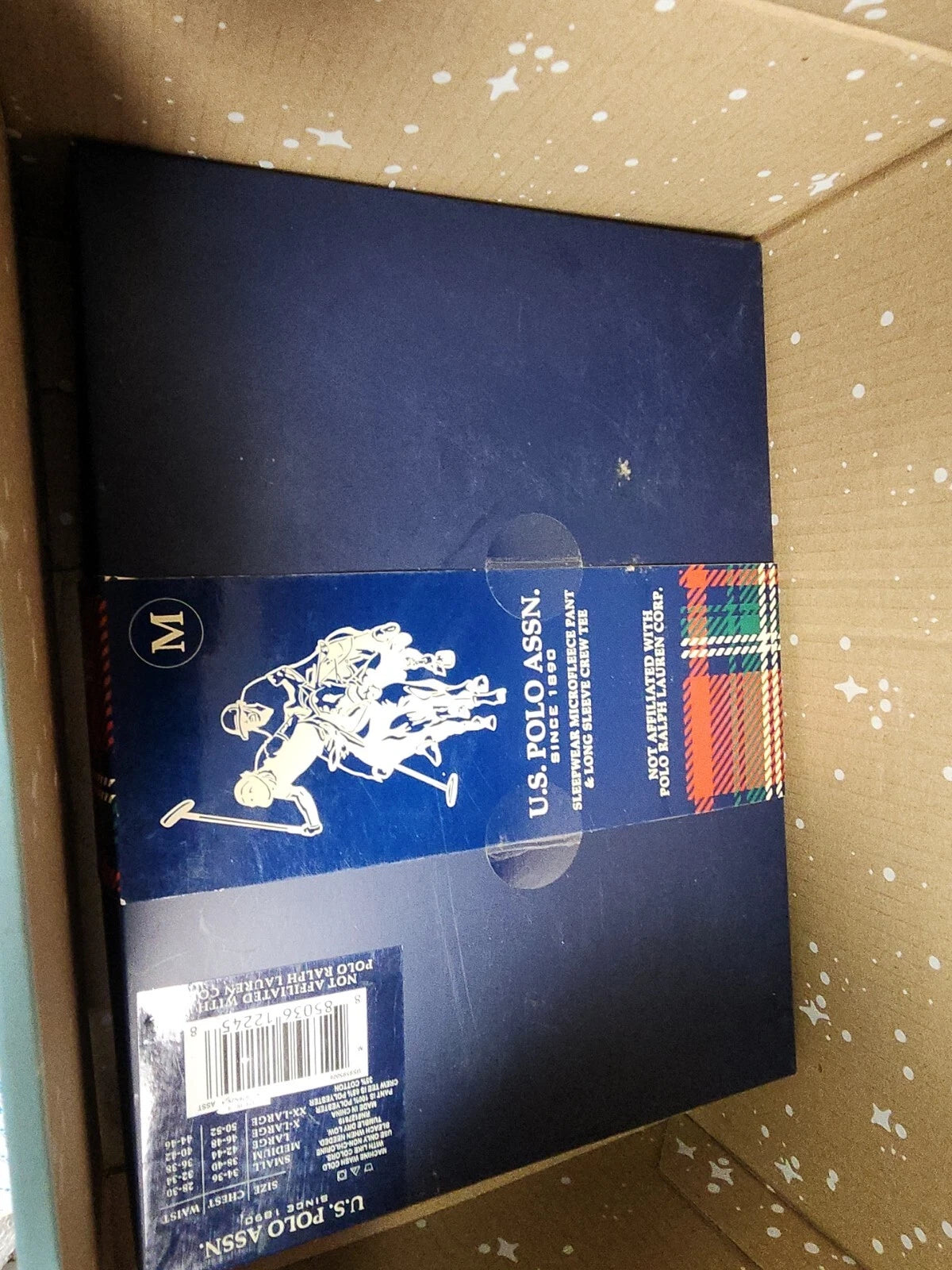 U.S. Polo Assn Sleepwear knit pant & long sleeve crew Tee Med Brand Pajamas NIB