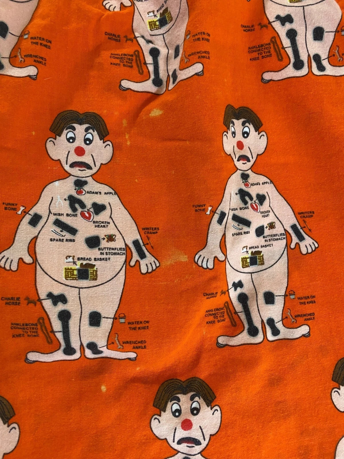 Vintage Hasbro Men's 2001 Orange Operation Pajama Set Y2K - Large