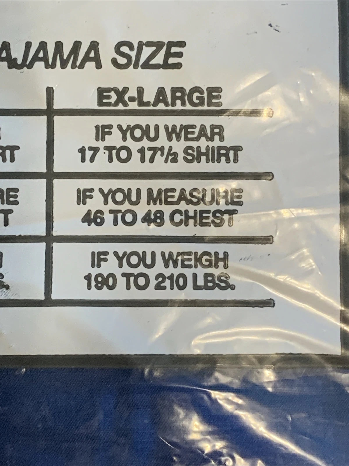 VTG NIP Hanover Square Pajamas Long Sleeve Top & Pants Blue XL