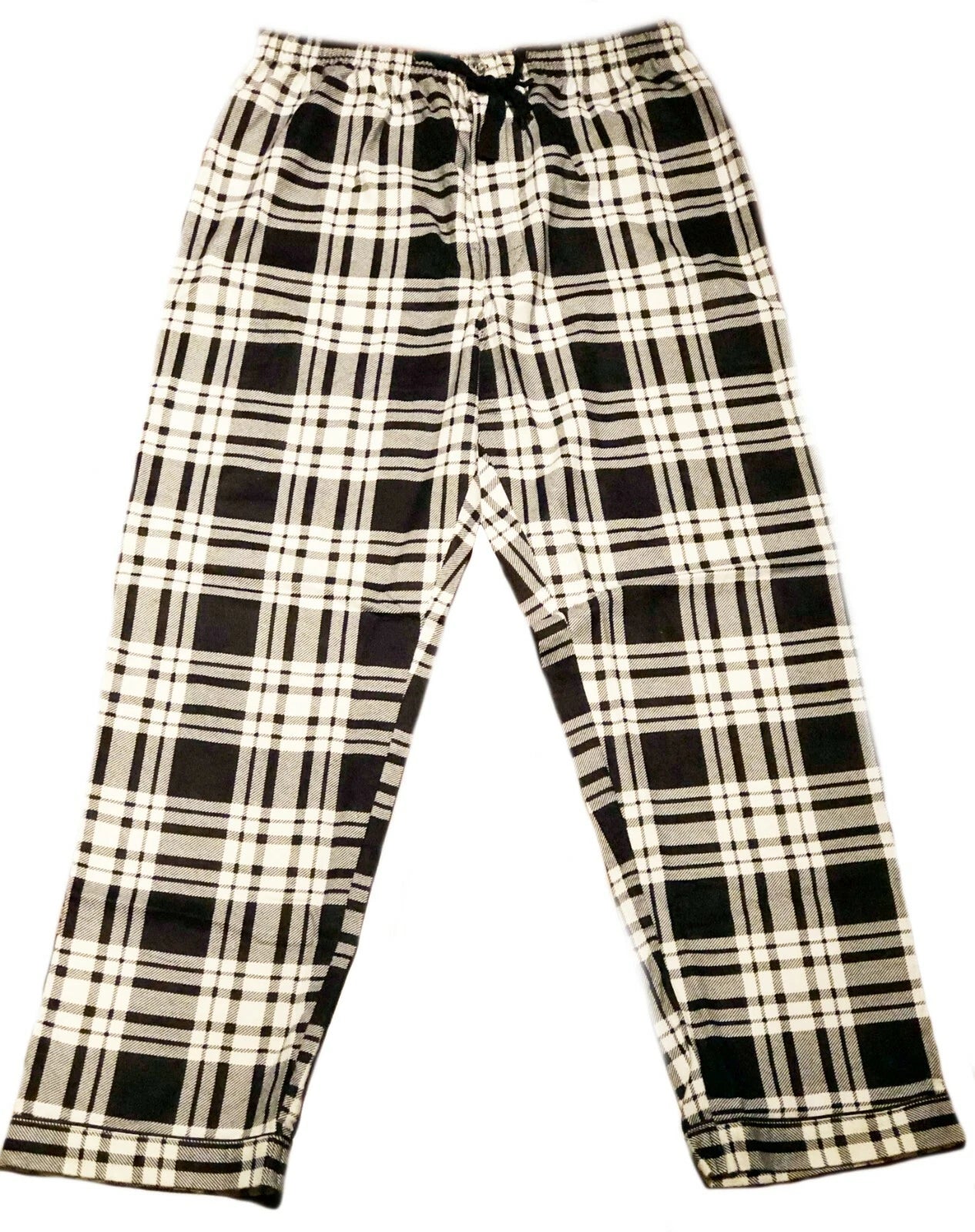 Men's Long Sleeve Pajama Lounge Set Comfortable PJ's Soft Fleece Plaid Sleepwear
