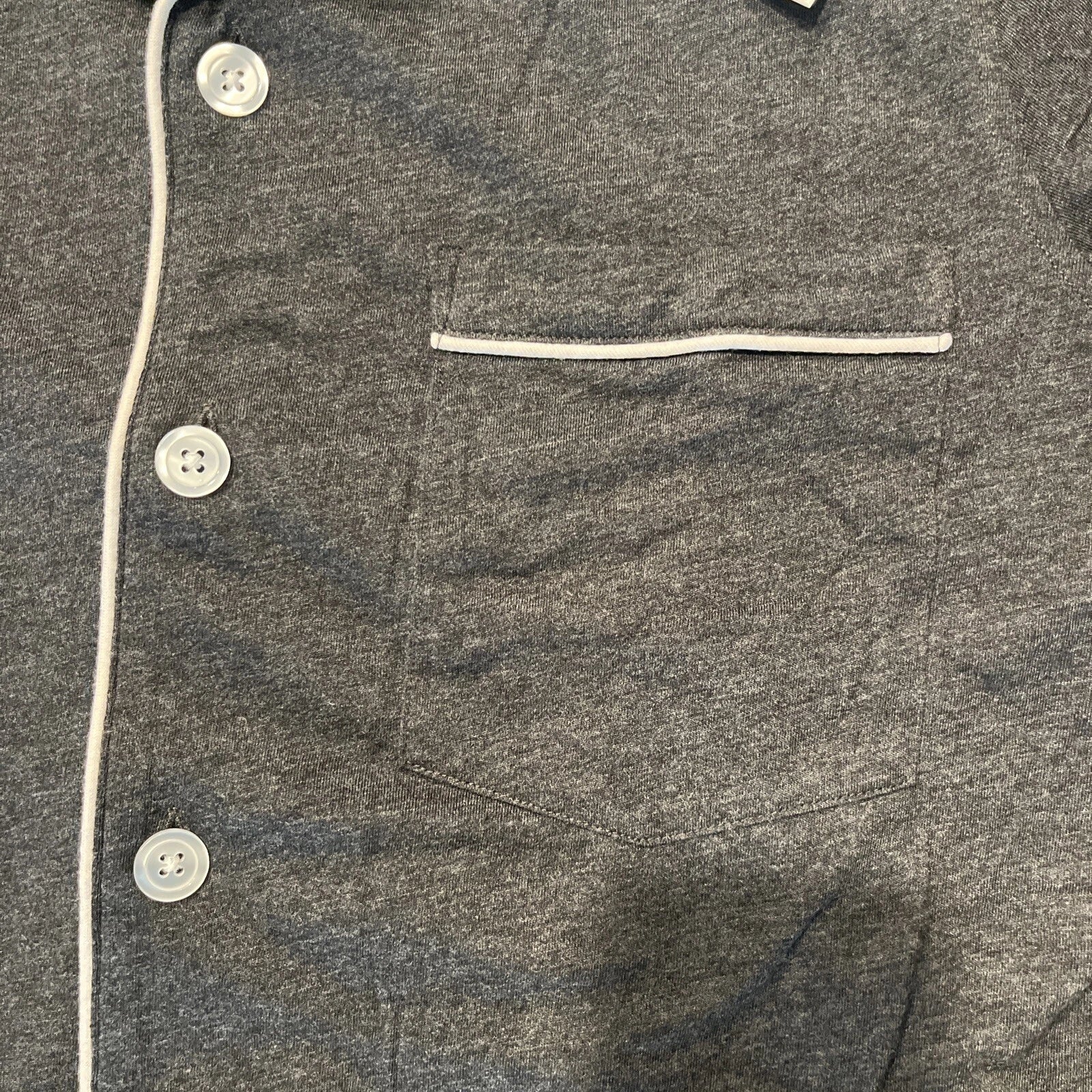 Sonoma Sleepwear 2 Piece Men Size L Dark Gray, Long Sleeve, Pockets,buttons.