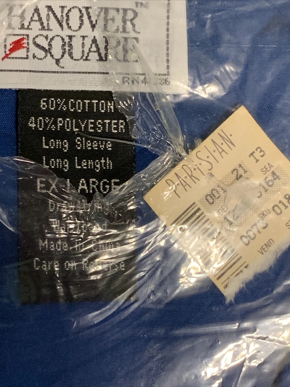 VTG NIP Hanover Square Pajamas Long Sleeve Top & Pants Blue XL