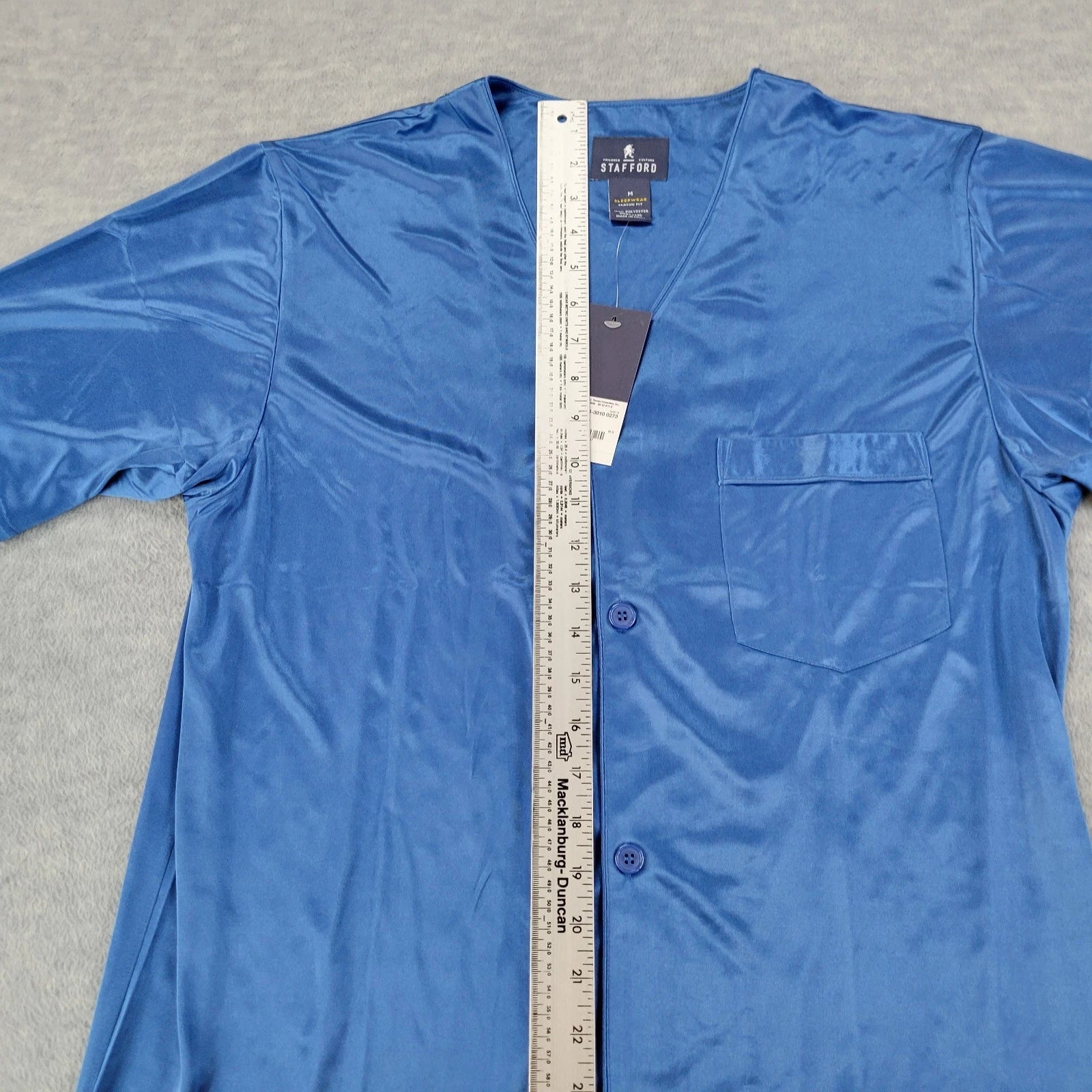 Stafford Pajama Set Satin Star Sapphire Sleepwear S/S Shirt & Shorts Mens M NWT