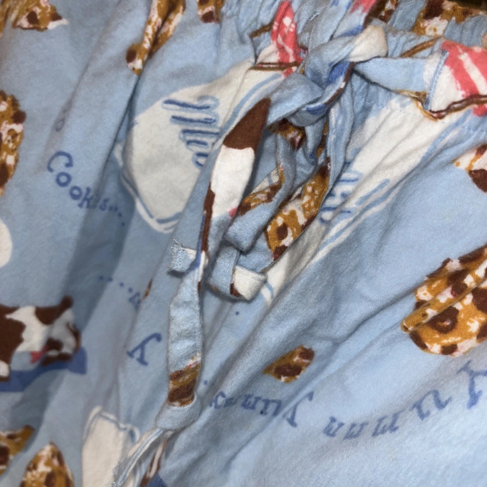 Vintage 90’s ESLEEP Pajamas Set Sz XL Cows Milk Cookies New Pants Top Loungewear