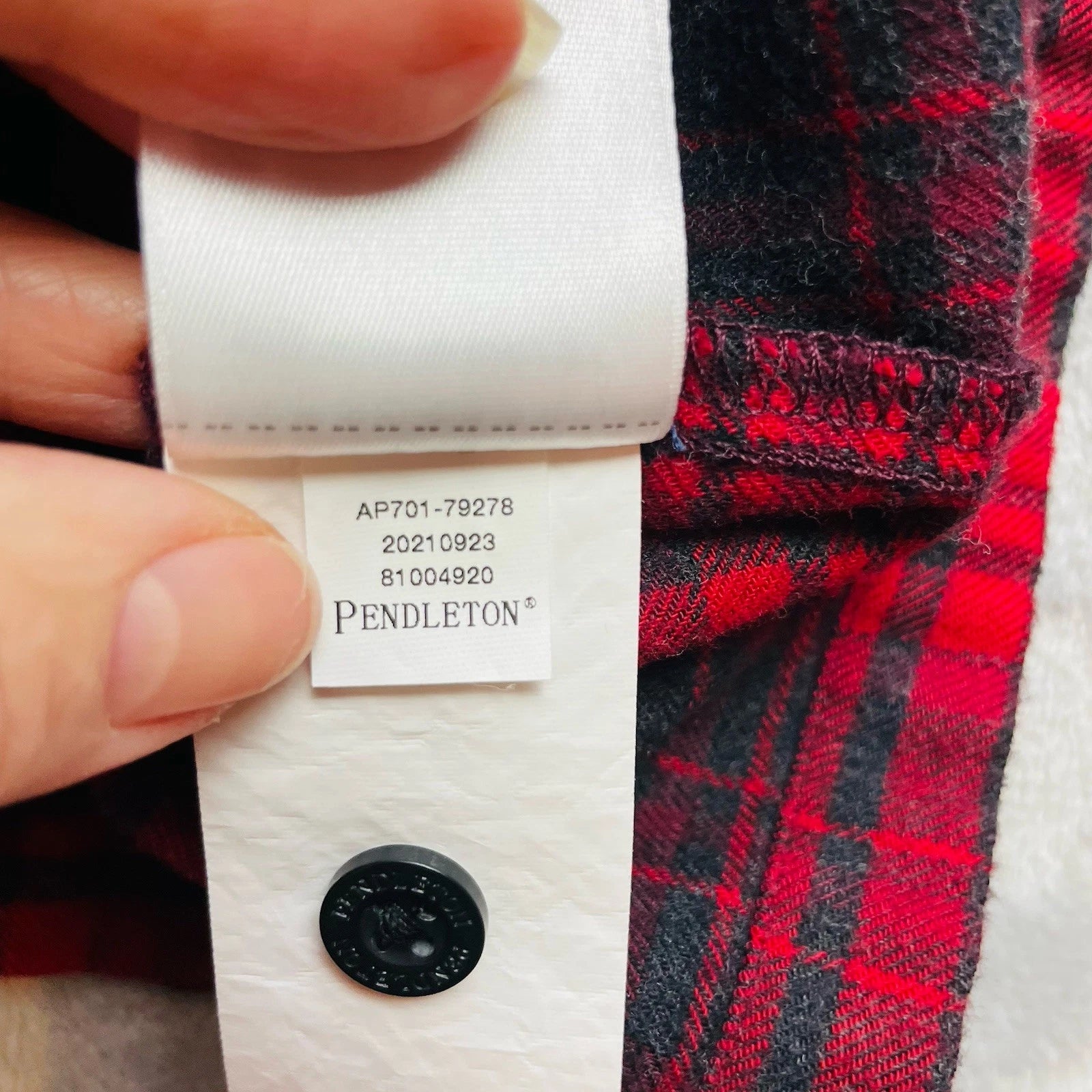 Pendleton Pajamas 2 Piece Set Mens M Red Black Plaid Long Sleeve Shirt Pants