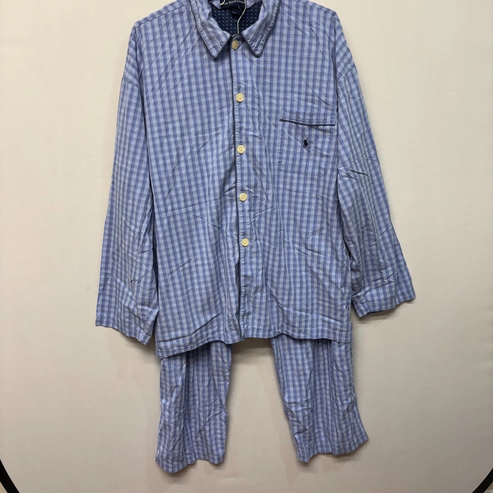 Polo Ralph Lauren Men Sleepwear PJ Pajama Set Size XL X-Large Blue D013 -11