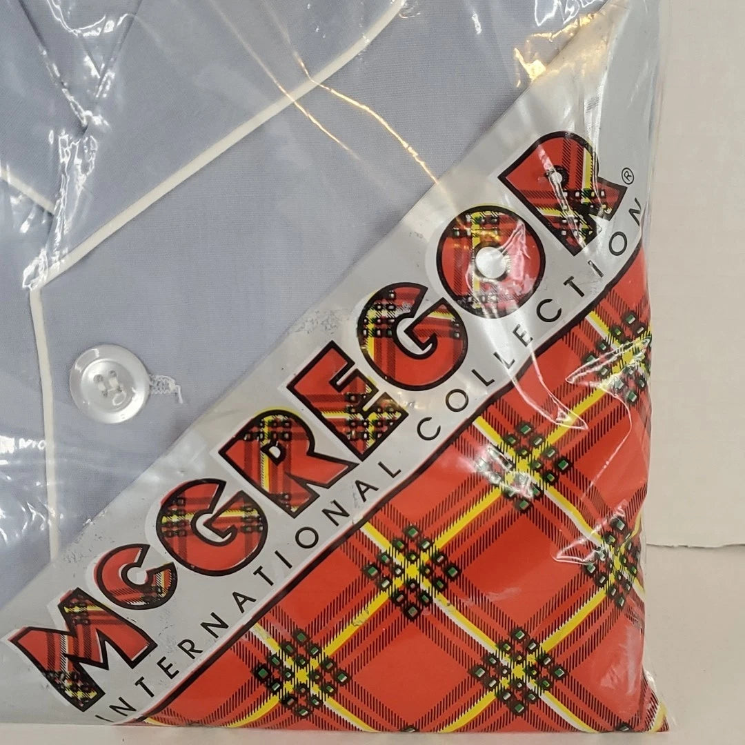 VTG McGregor international collection Long Sleeve blue 2 piece Pajama Set Medium