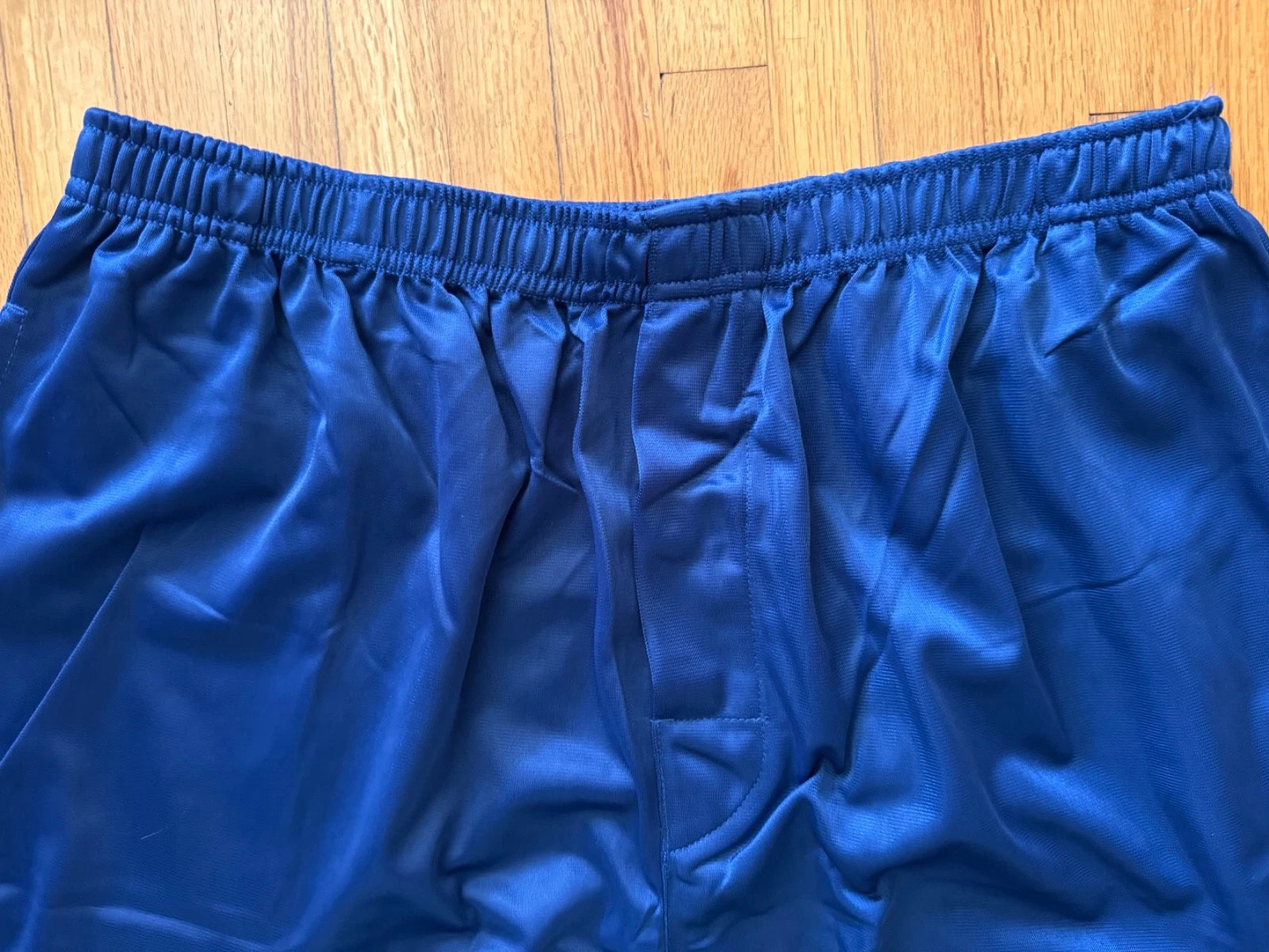 Satin TRICOT 2 Pc Pajama Set Navy Mens L LS Top W/Pull on Bottoms John BLAIR