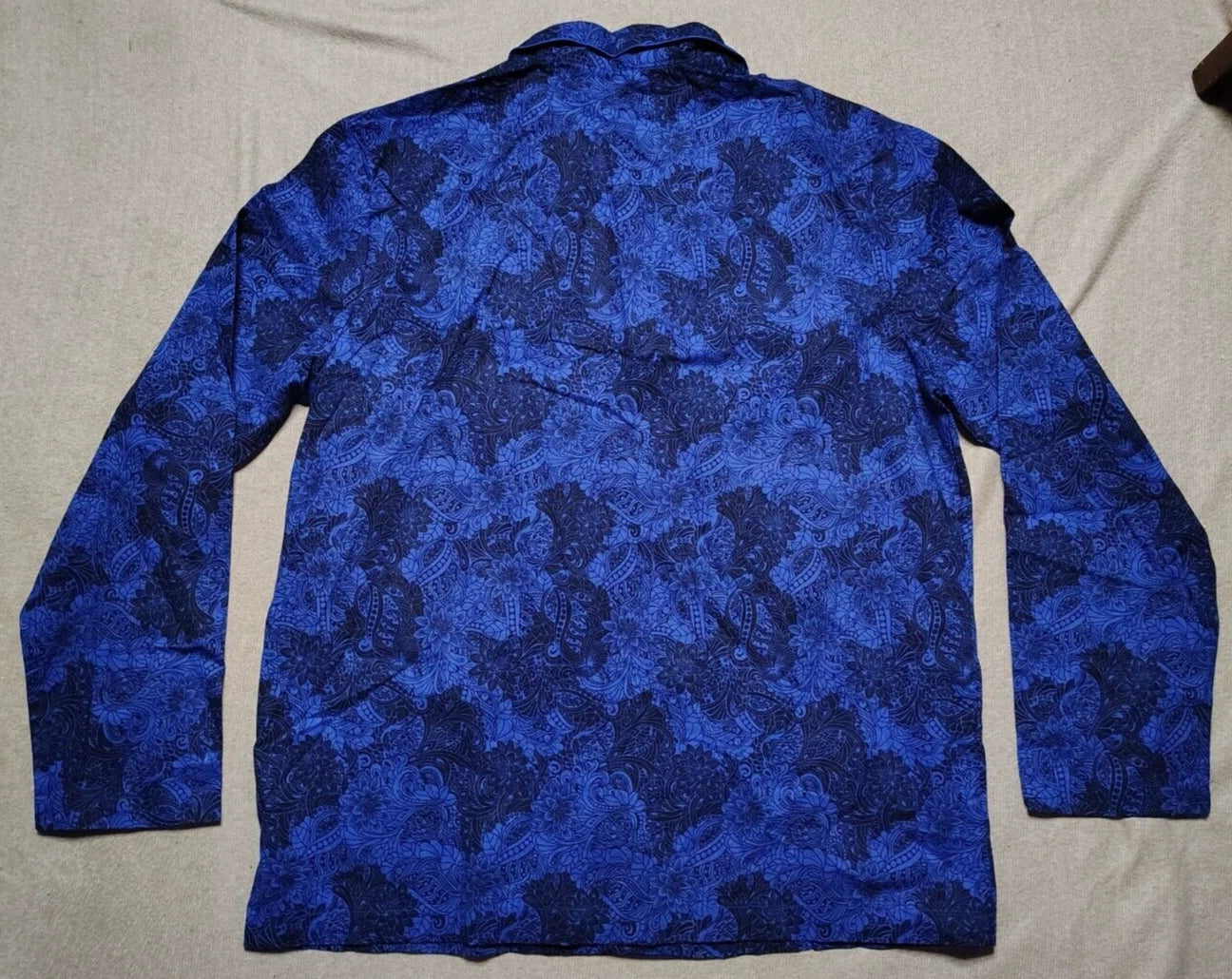 Robert Graham Men's Pajama 2-Piece Set Blue Black Floral Paisley Size Large NWT