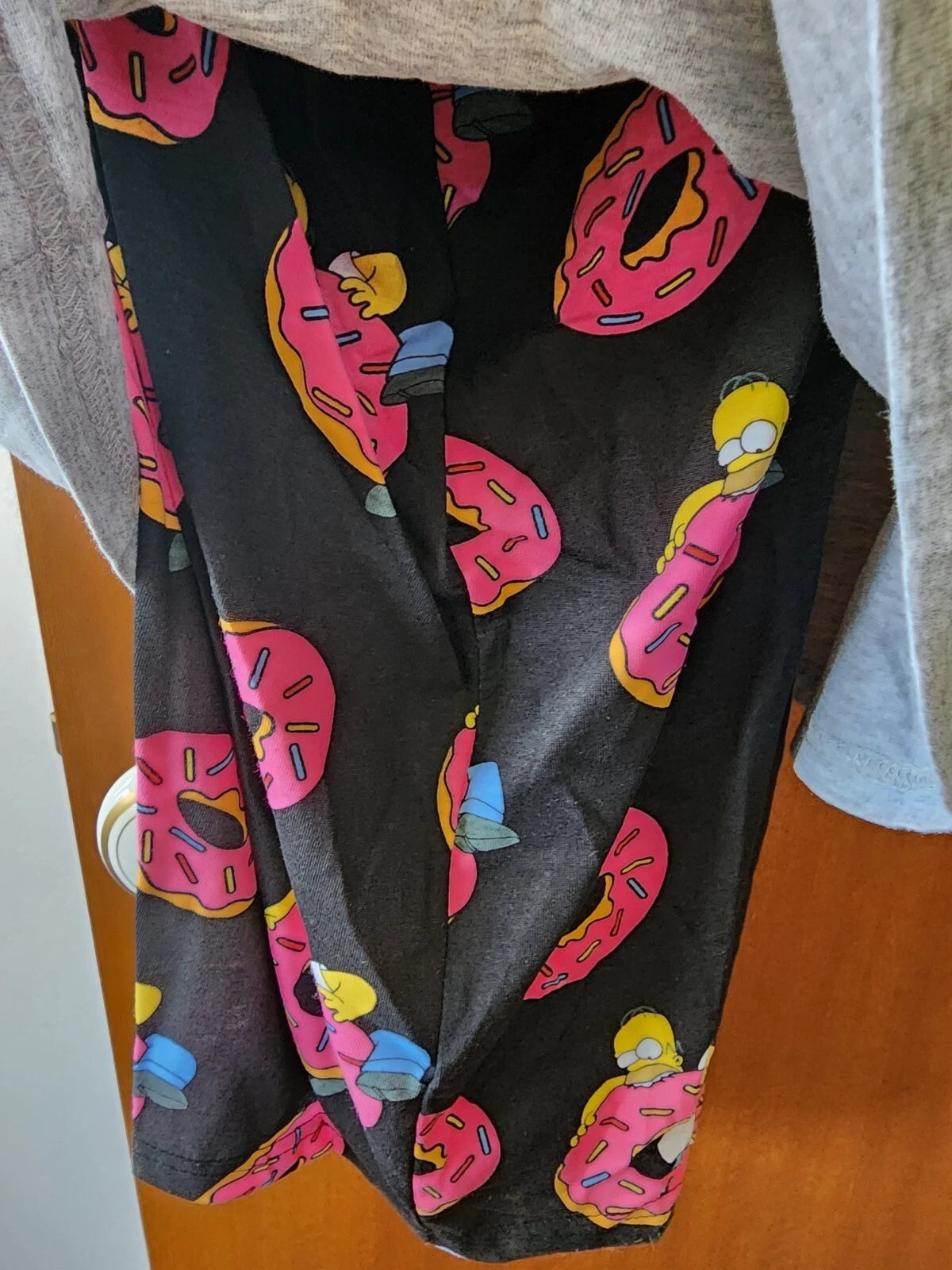 The Simpsons Mens Homer Donuts Grey Black Printed 2 Piece Pyjama Set Size L New