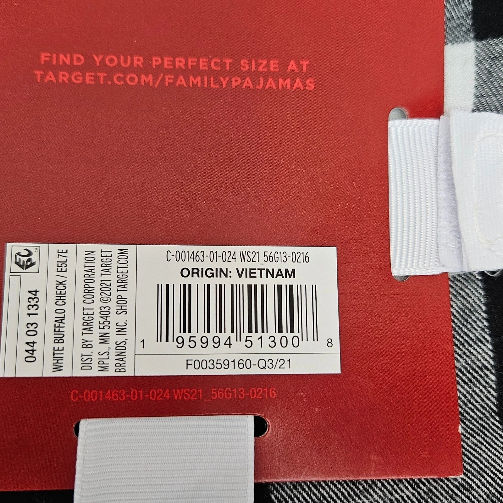 Target Wondershop Christmas Wht Buffalo Checker Pajama Set Men's Size Medium 2Pc