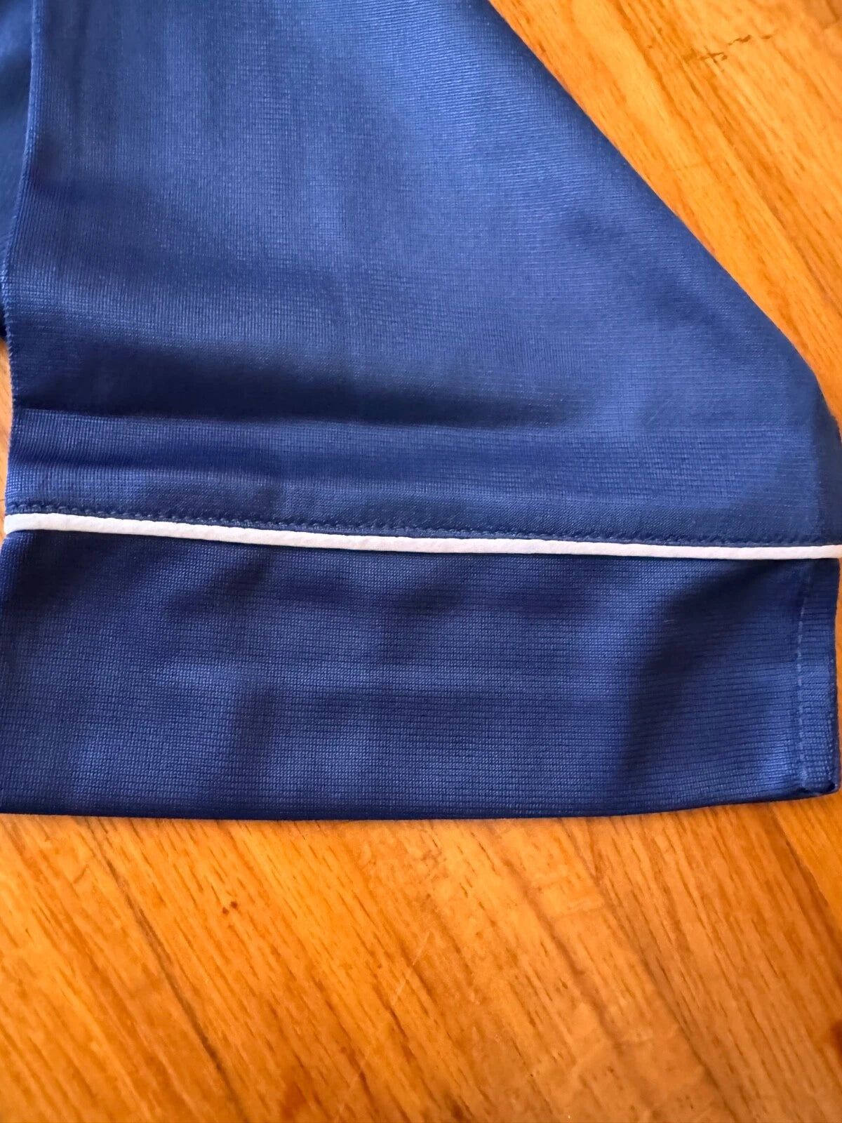 Satin TRICOT 2 Pc Pajama Set Navy Mens L LS Top W/Pull on Bottoms John BLAIR