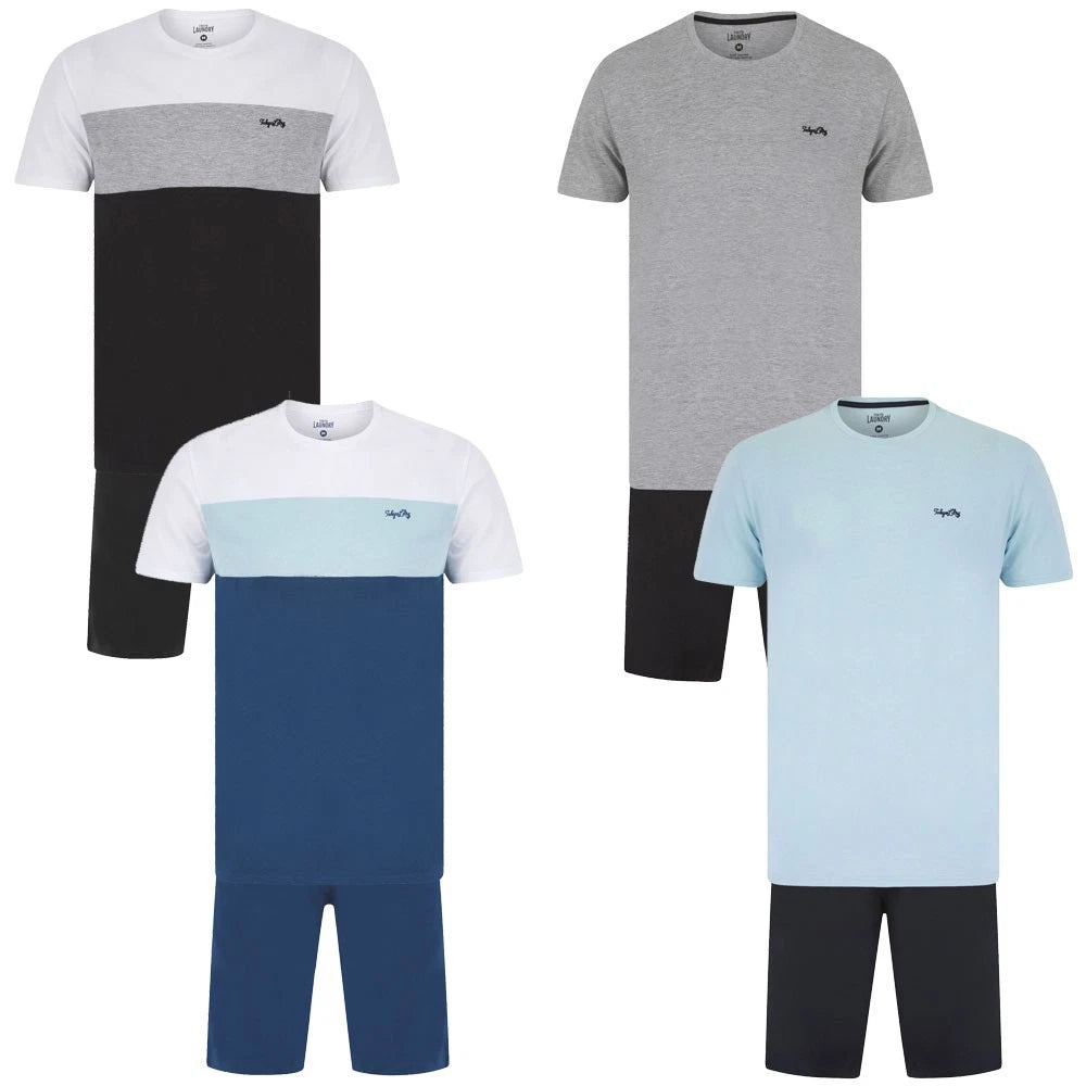 Tokyo Laundry Pyjama Set Mens Cotton T-Shirt and Shorts Loungewear PJs Sleepwear