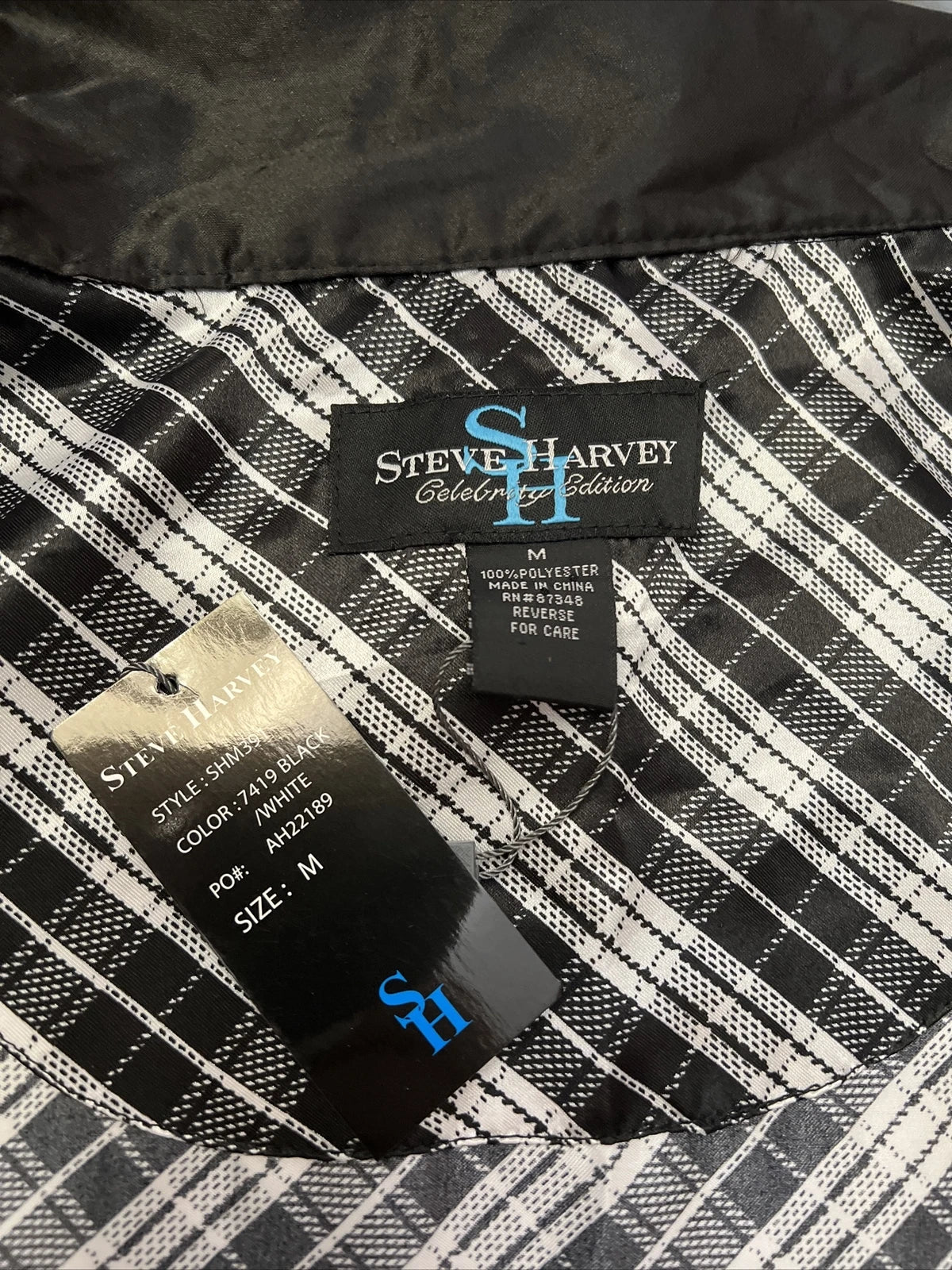 Steve Harvey Black & White Plaid  Men's   2 Pc Pajama Set  NWTS yb2