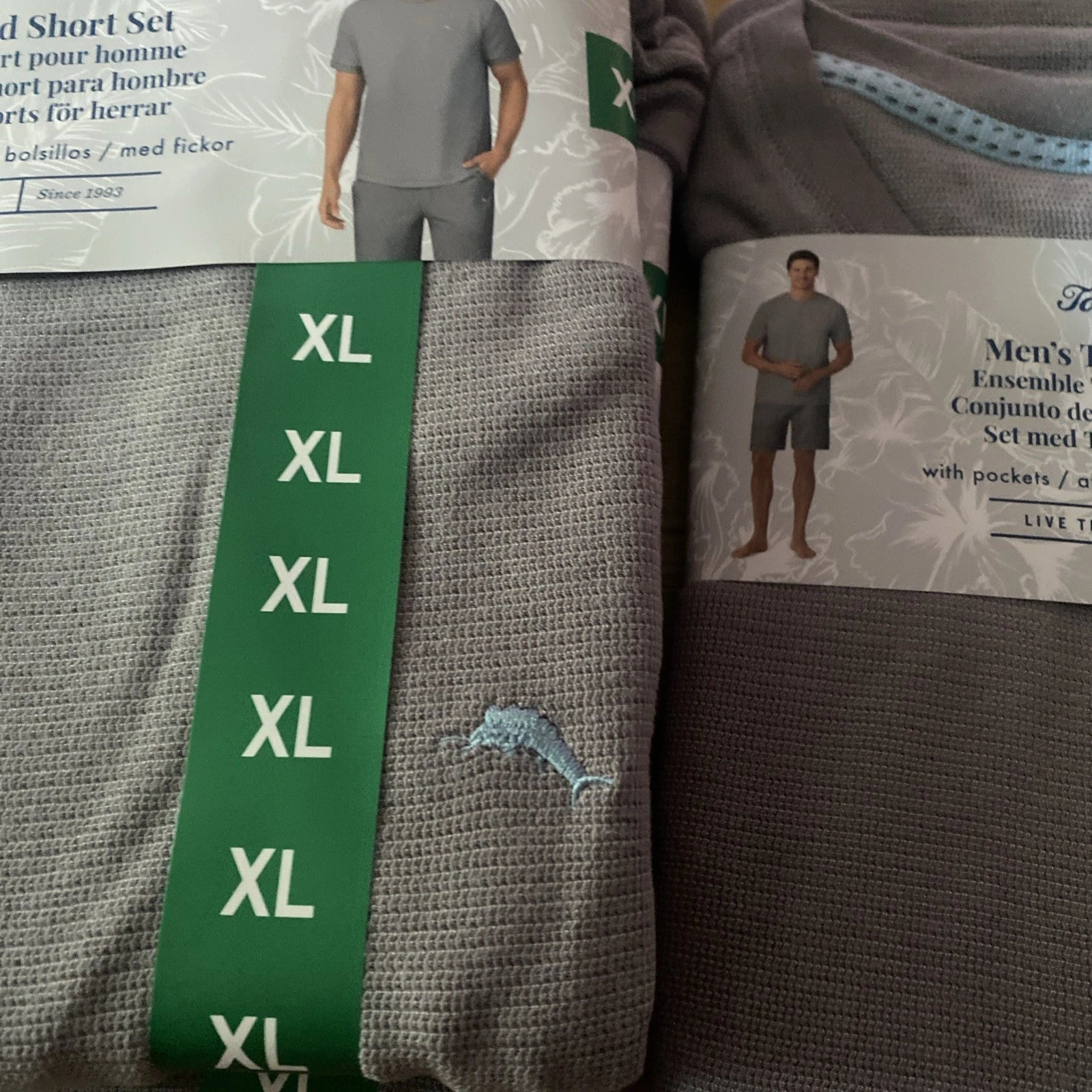 Tommy Bahama Mens T-shirt & shorts set XL Grey Extra Large Pj’s Lounge Sets
