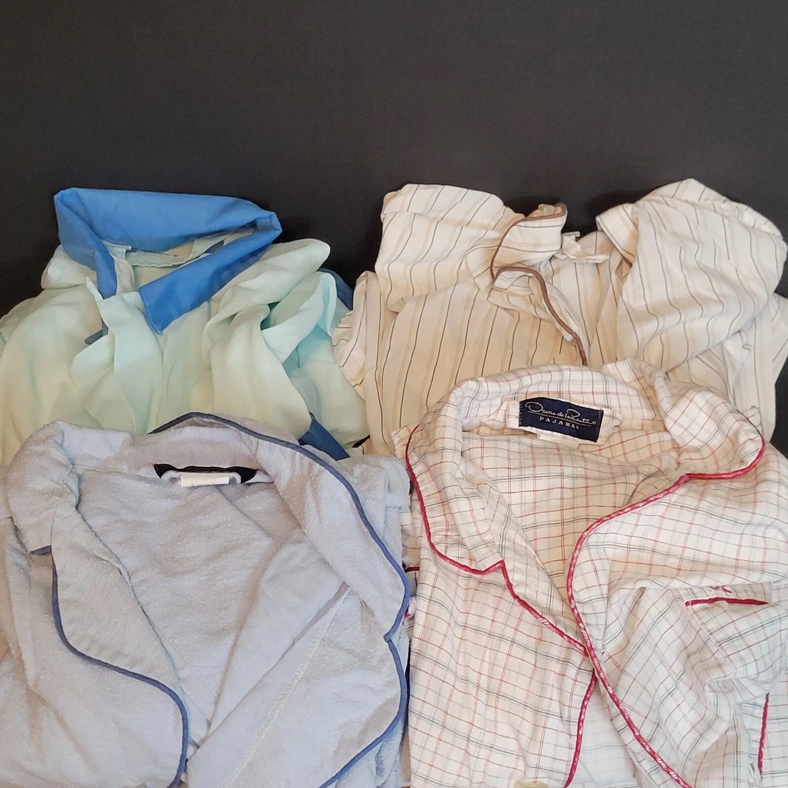 Vintage Pajamas Lot Mens Oscar De La Renta 4 Sets Tops Bottoms Medium