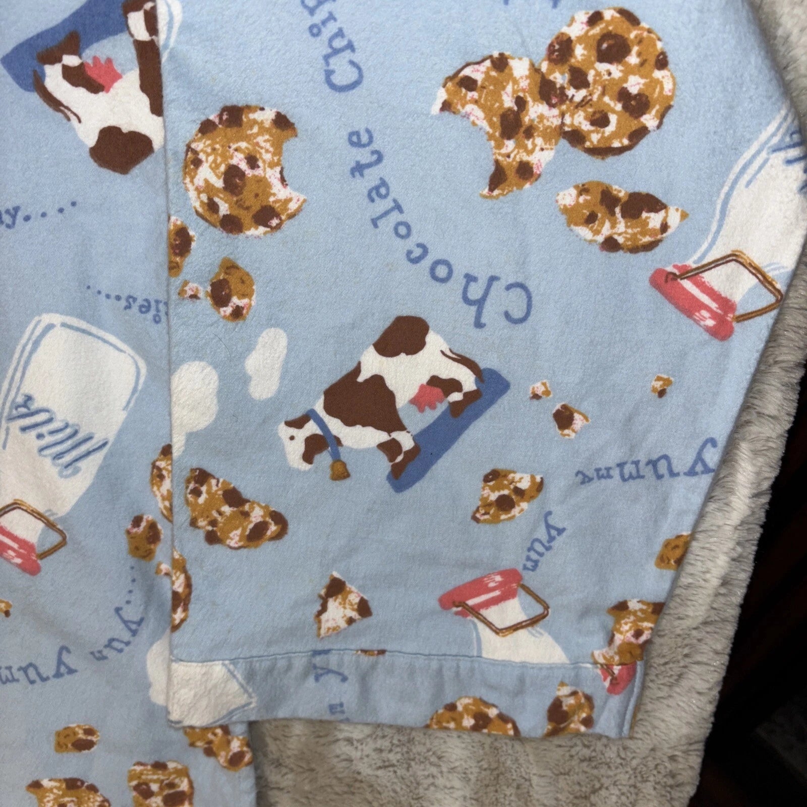 Vintage 90’s ESLEEP Pajamas Set Sz XL Cows Milk Cookies New Pants Top Loungewear