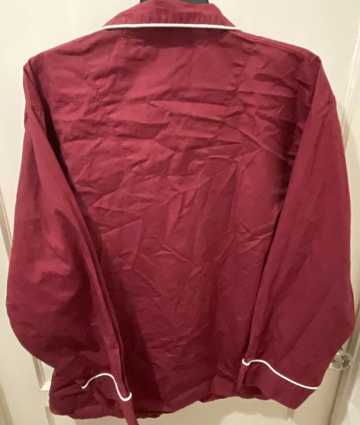 Vintage State O Maine Pajama Set Mens XLarge Burgundy W/White Trim 100% Cotton