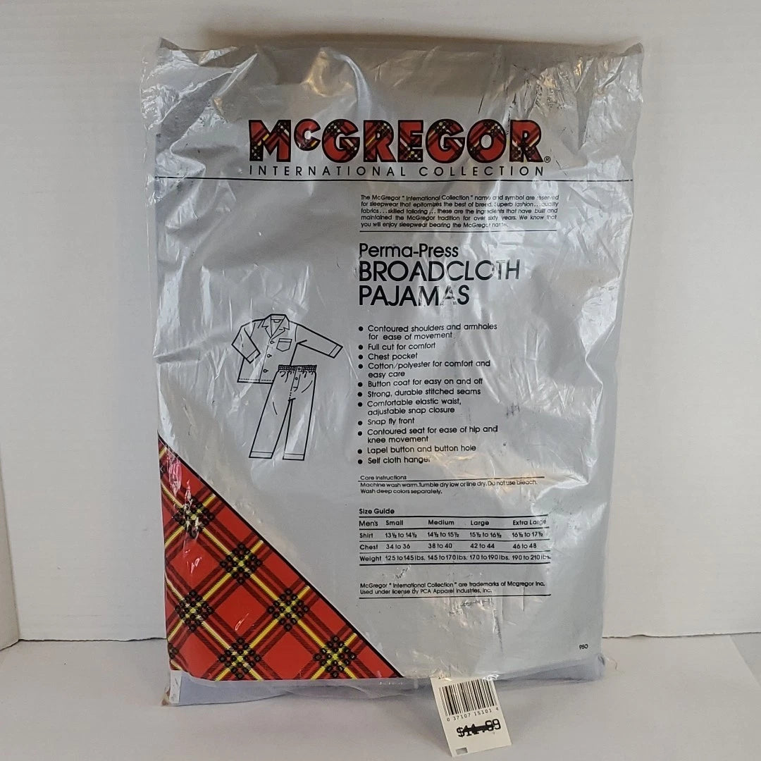 VTG McGregor international collection Long Sleeve blue 2 piece Pajama Set Medium