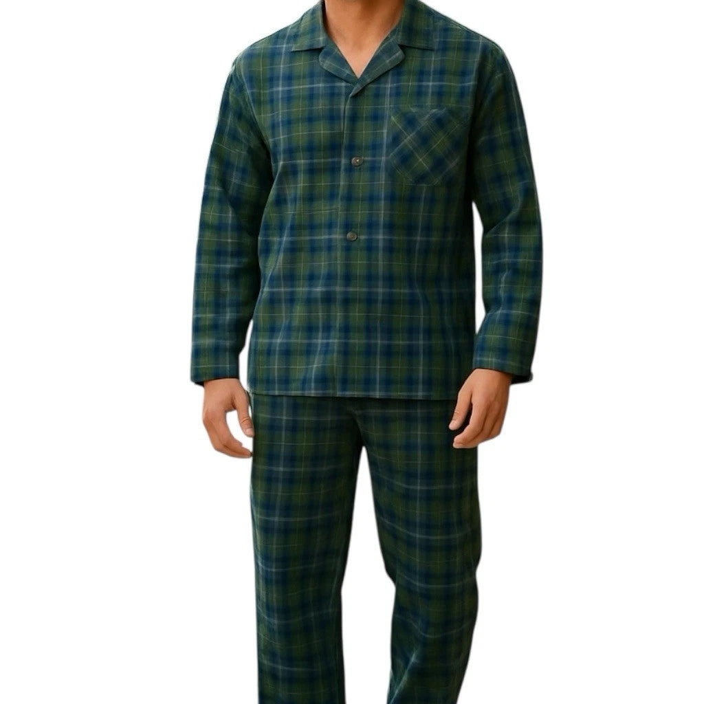 Stafford Men's Regular Fit Olive Plaid 2 Pieces Sleepwear Set Size XL Olive NWT
