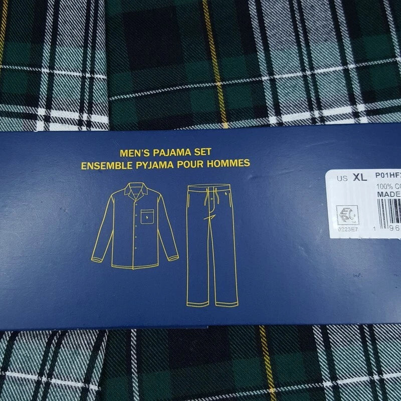 POLO RALPH LAUREN Sleepwear Mens XL Green Plaid Pajama Set Cotton PJs $105
