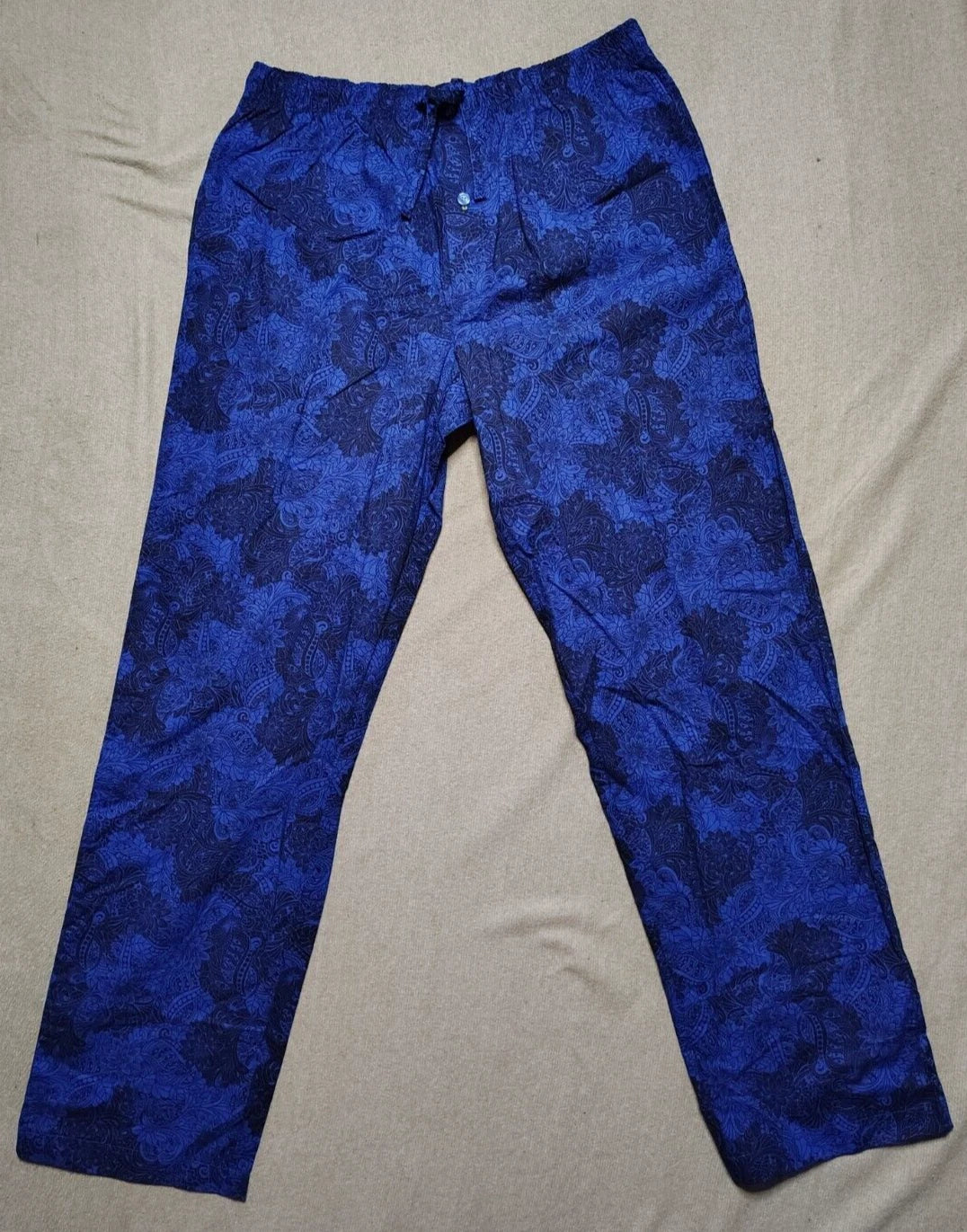 Robert Graham Men's Pajama 2-Piece Set Blue Black Floral Paisley Size Large NWT