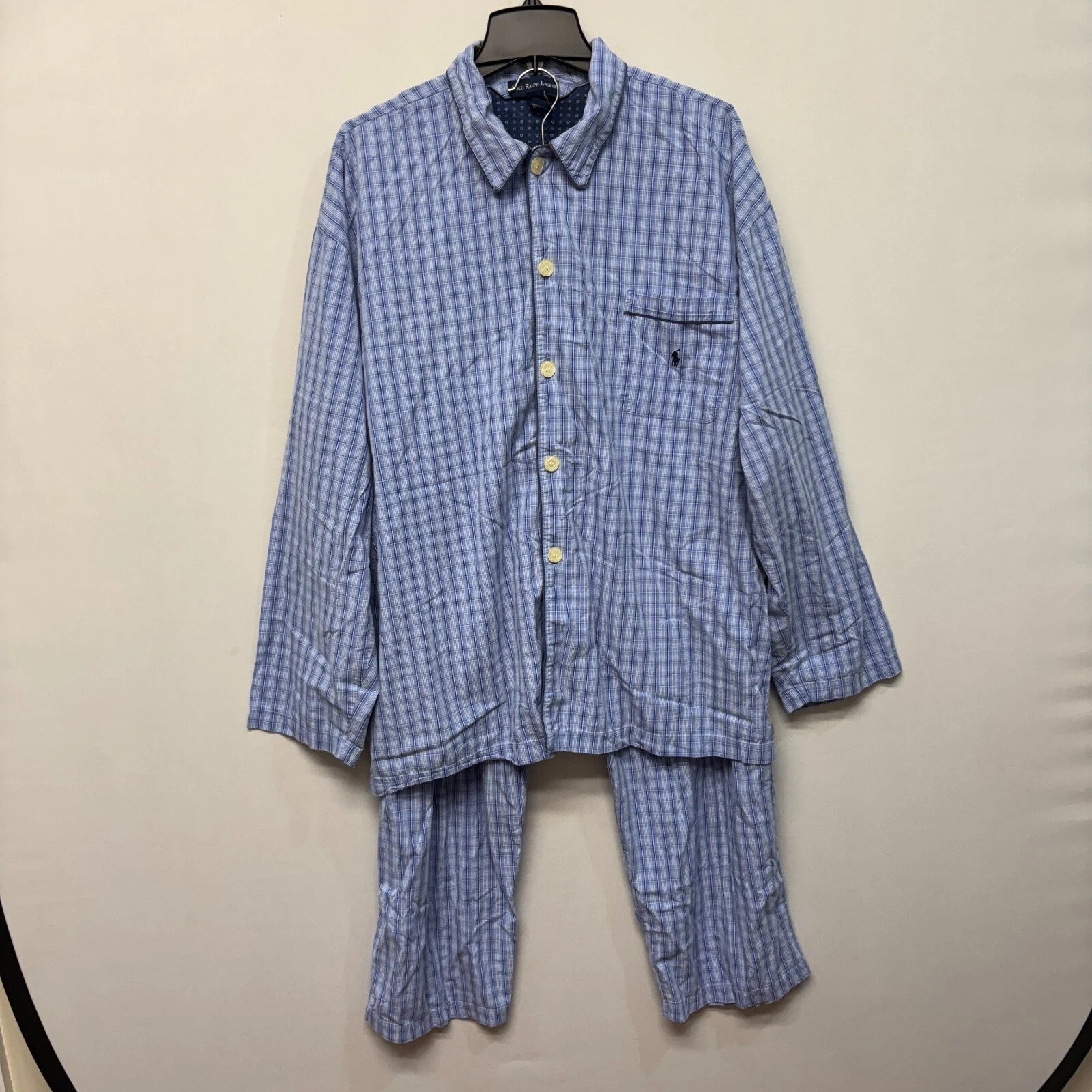 Polo Ralph Lauren Men Sleepwear PJ Pajama Set Size XL X-Large Blue D013 -11