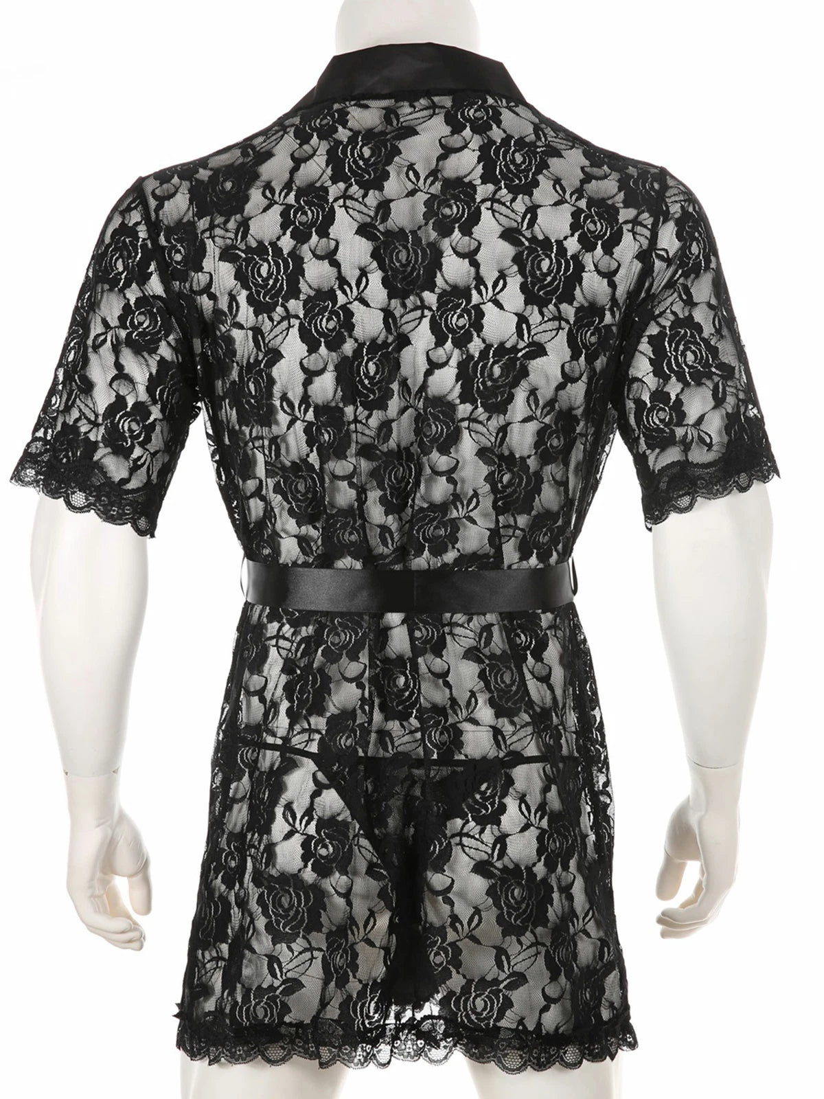 Men's Silk Satin Pajamas Hooded Bathrobe with Belted Set Bath Robe Sleepwear