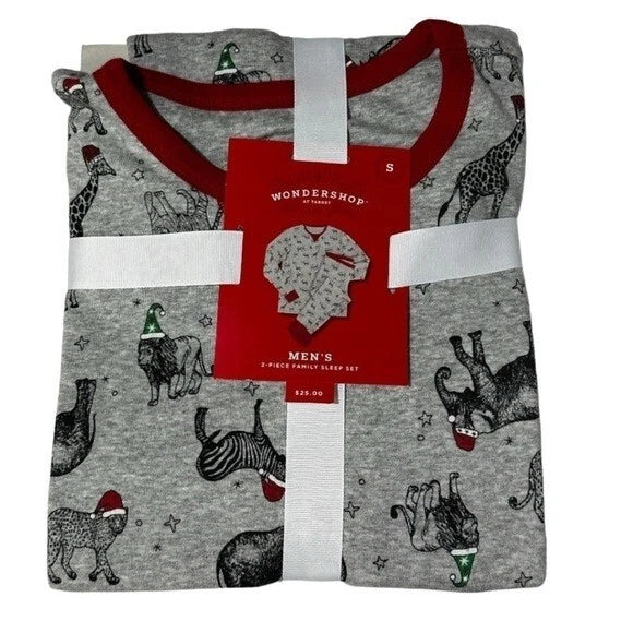 Wonderland Men's Animal Holiday PJ 2- Piece Sleep Set Size Small NWT