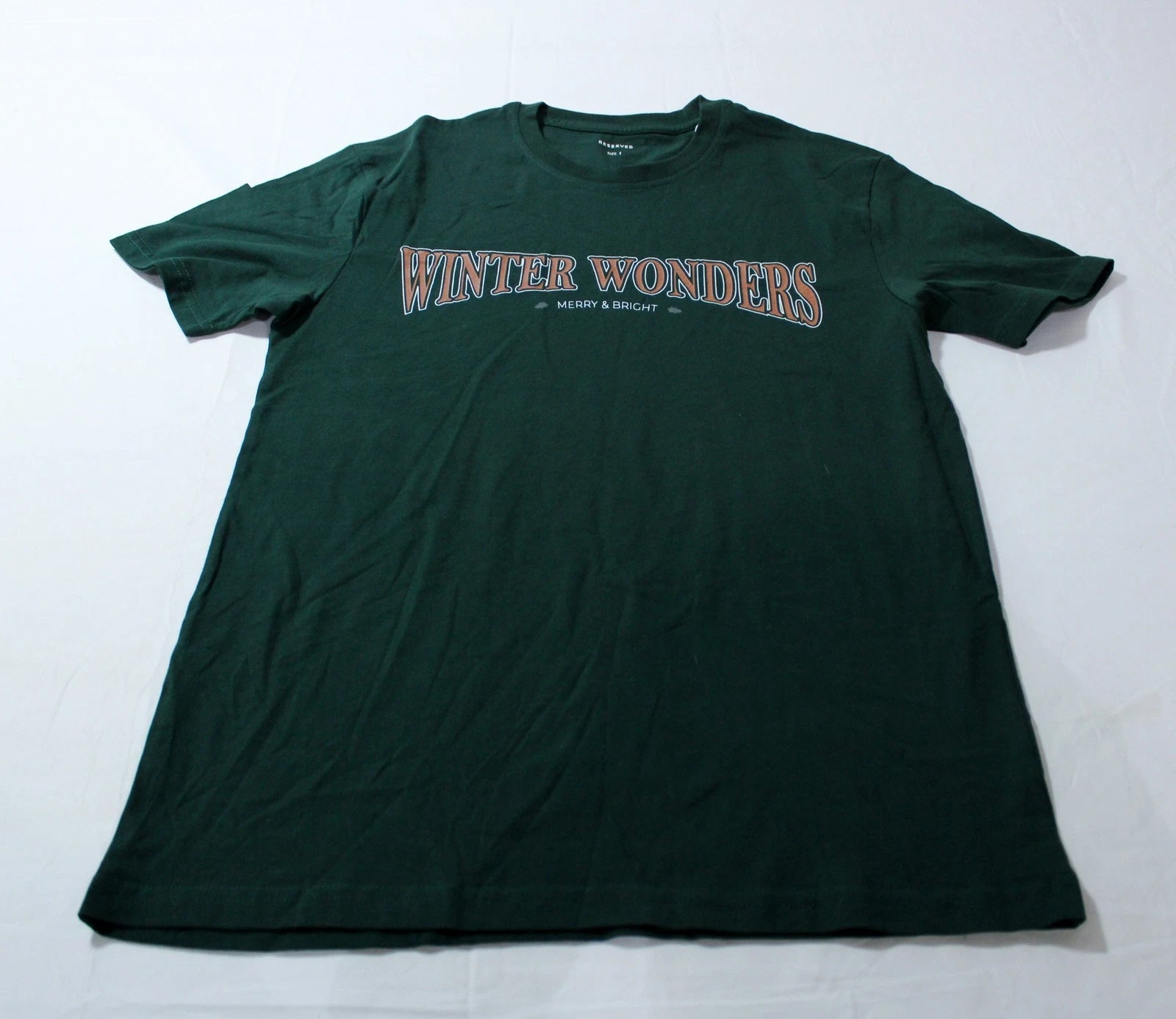 Reserved Men's Short Sleeve Winter Wonders Graphic Pajama Set AC2 Green Small