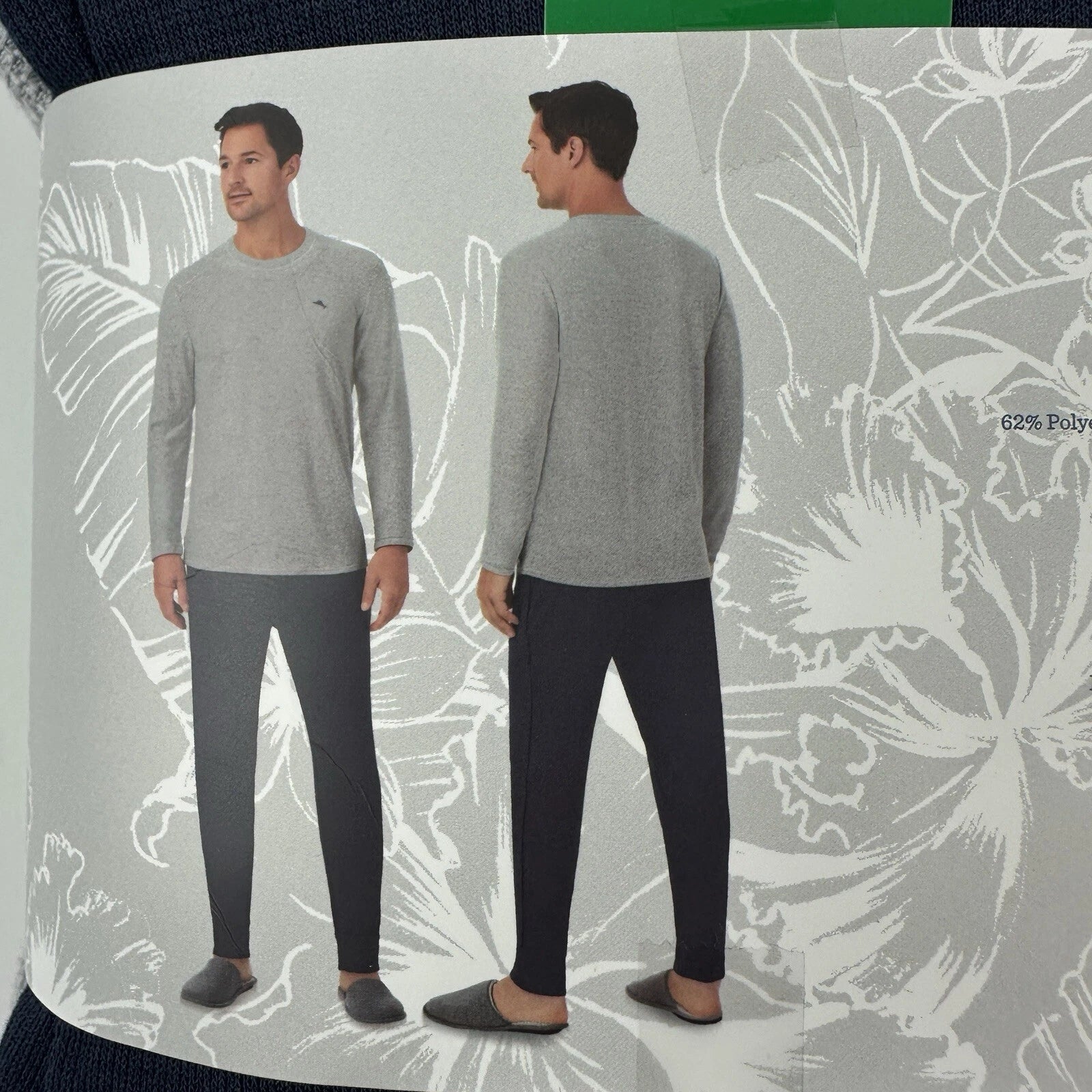 Tommy Bahama Pajamas Men's XL Blue Grey Waffle Lounge Set 2-Piece Pants Shirt