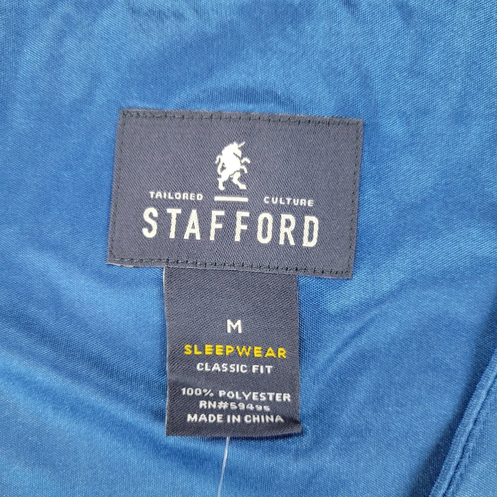 Stafford Pajama Set Satin Star Sapphire Sleepwear S/S Shirt & Shorts Mens M NWT