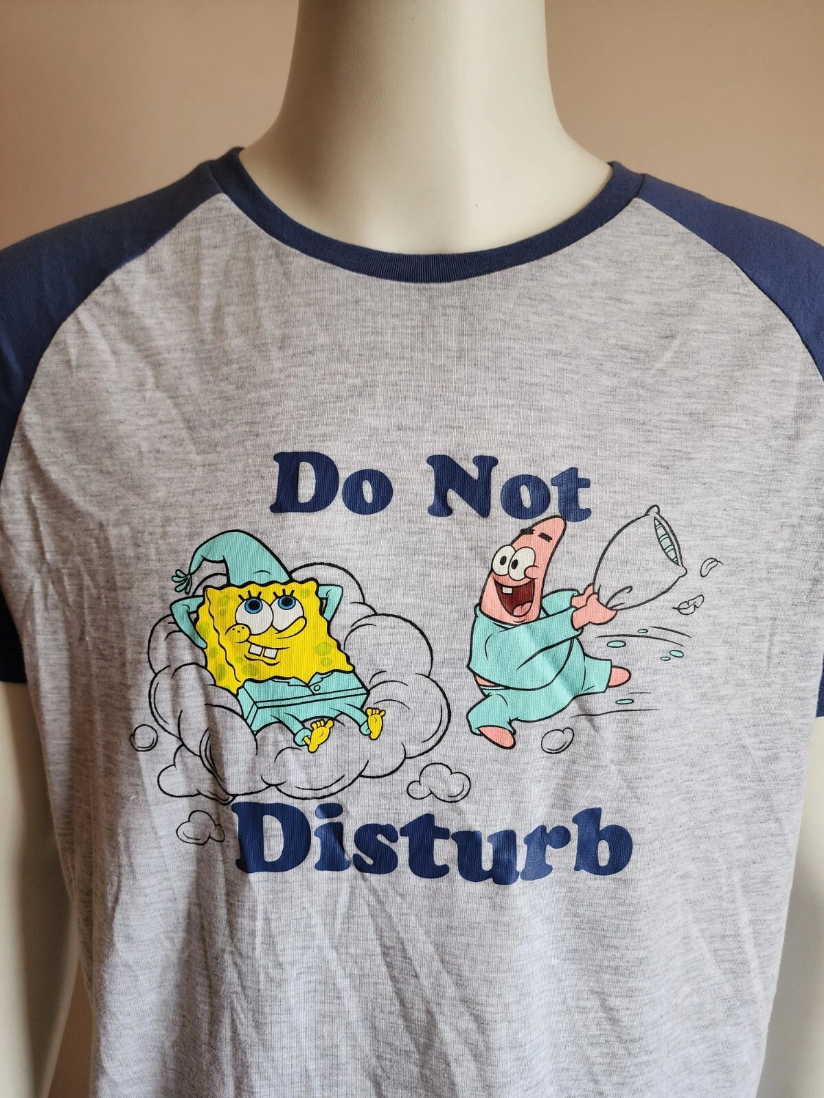 SpongeBob SquarePants Mens Do Not Disturb Printed 2 Piece Pyjama Set Size L New
