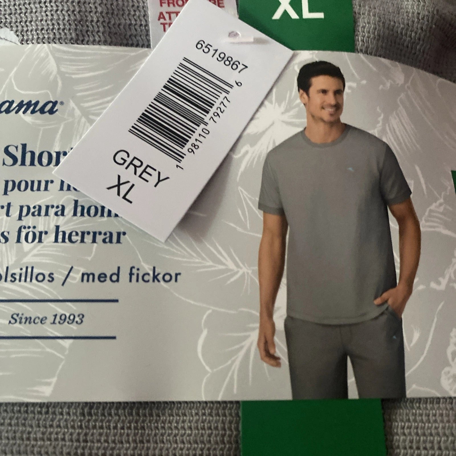 Tommy Bahama Mens T-shirt & shorts set XL Grey Extra Large Pj’s Lounge Sets
