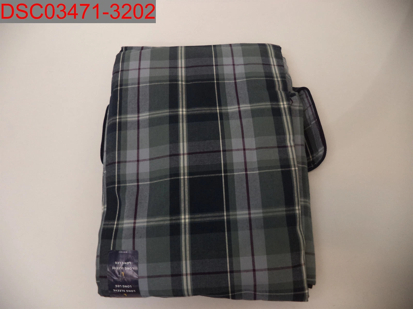 Stafford Men's Green Plaid Long Sleeve & Long Leg Pajama Set, Sz L 002120022818