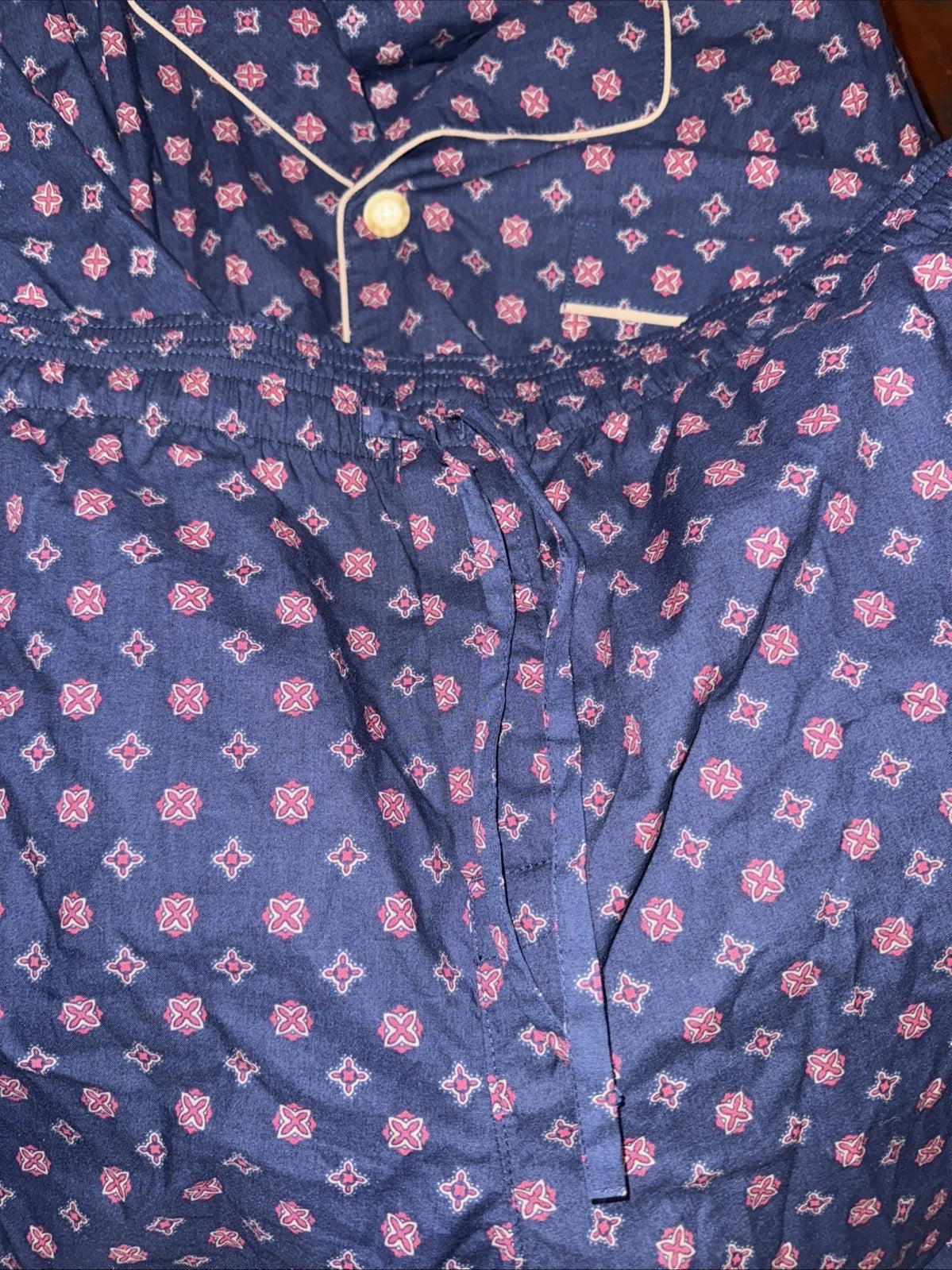 Stafford Mens XXL Reg Fit Sleepwear Long Sleeve Pajama Set Lounge Comfort Blue