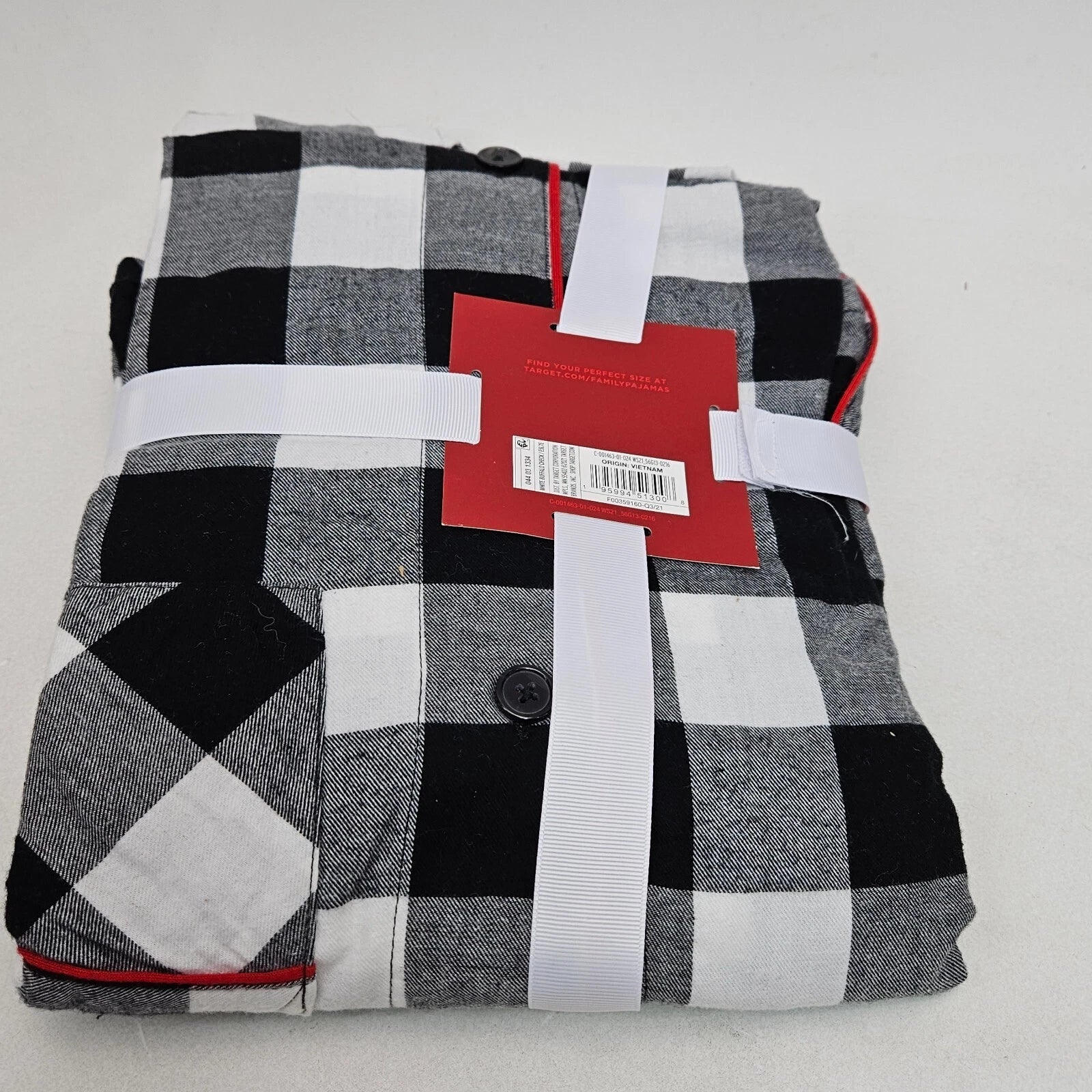 Target Wondershop Christmas Wht Buffalo Checker Pajama Set Men's Size Medium 2Pc
