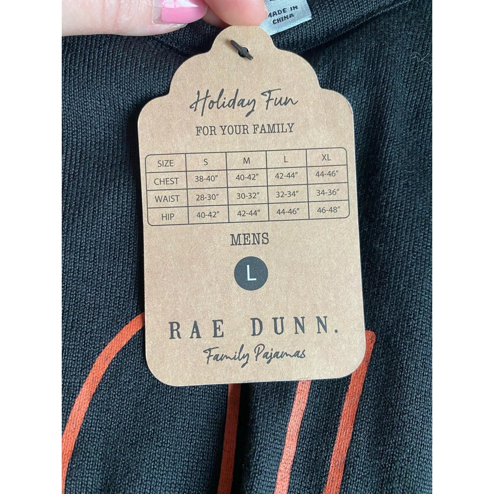 Rae Dunn “DADCULA” Men's Black & White Buffalo Plaid Halloween Large Pajama Set