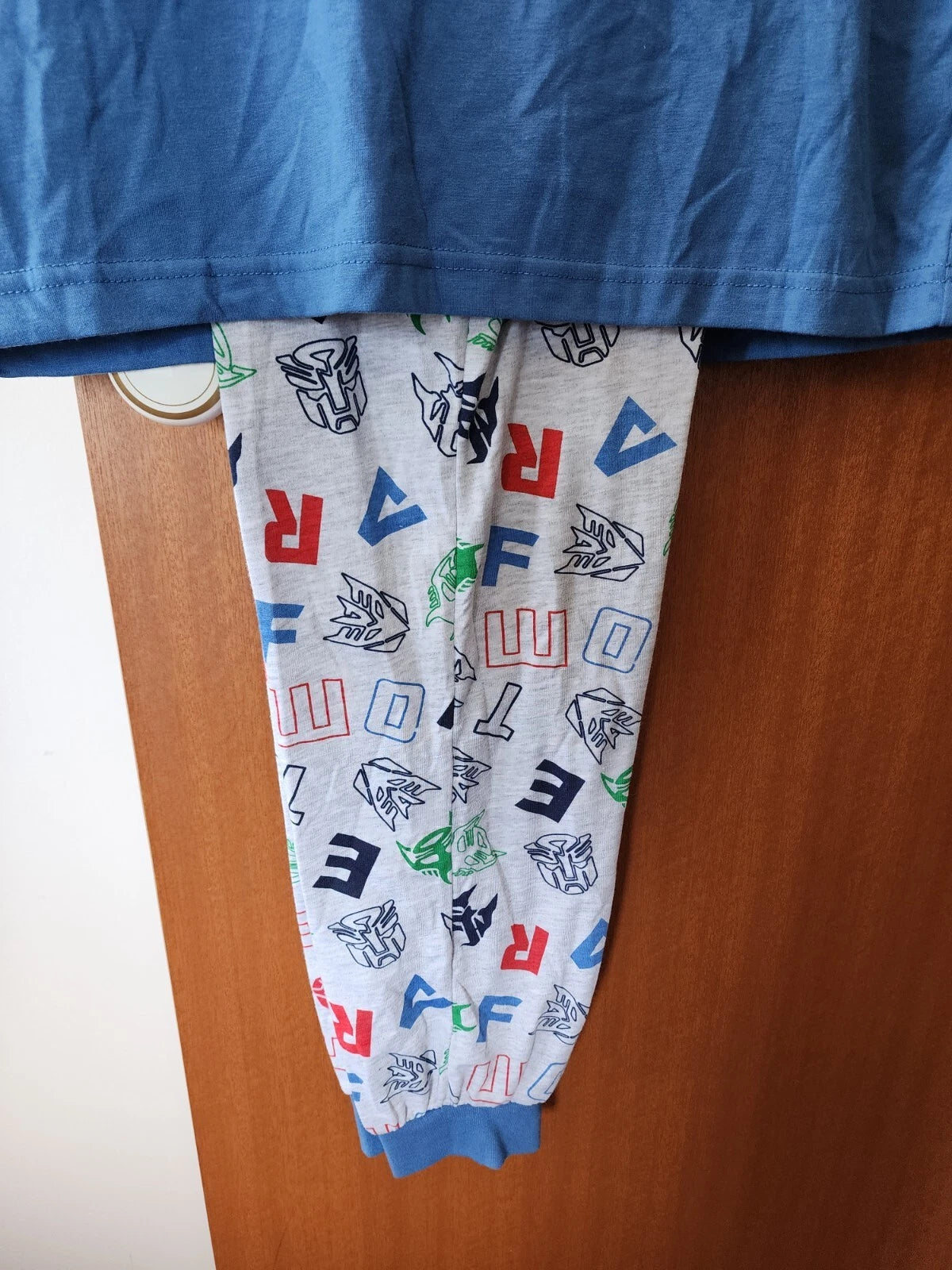 Transformers Mens Optimus Prime Blue Grey Printed Long Sleeve Pyjama Set Size M