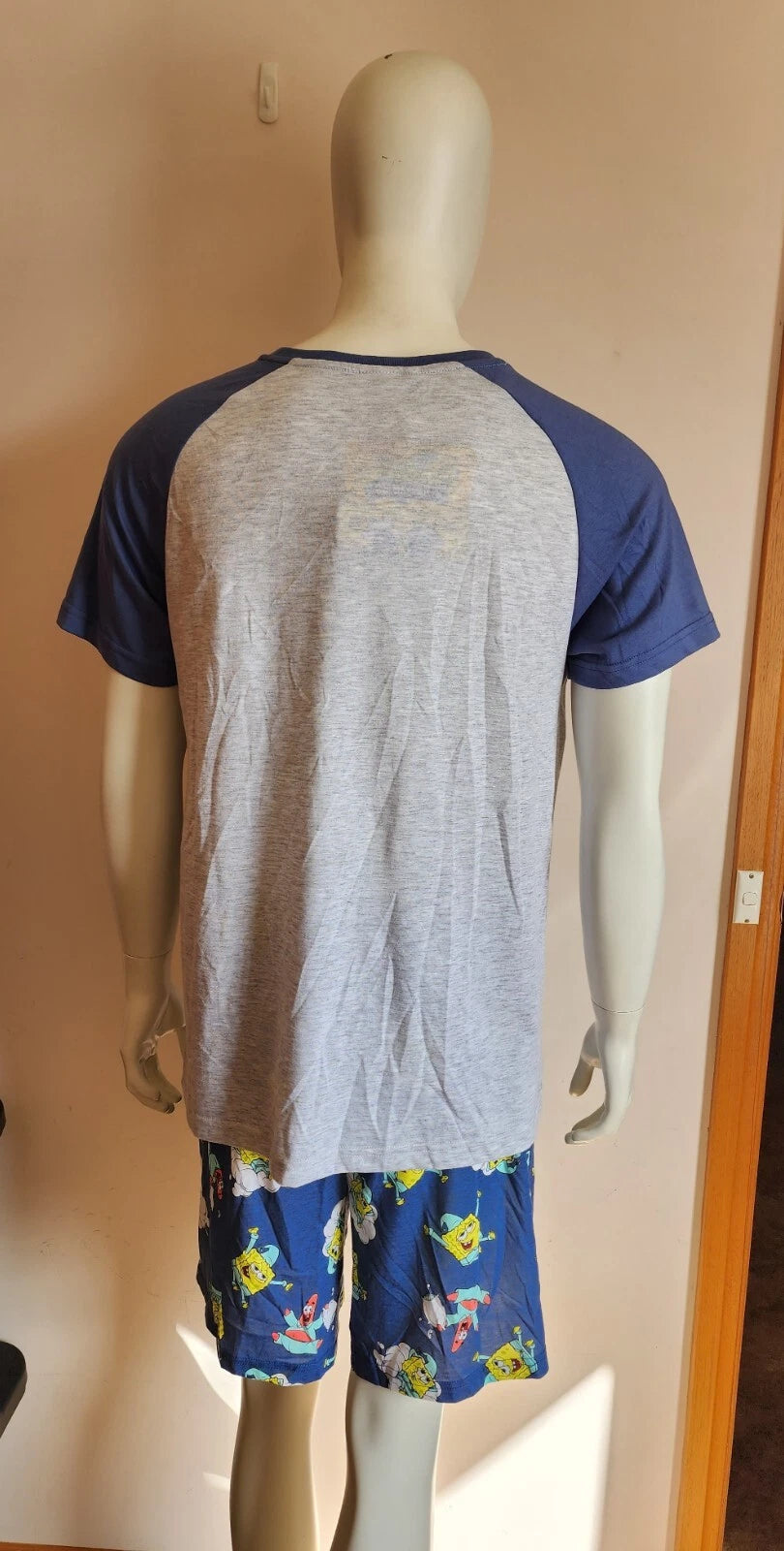 SpongeBob SquarePants Mens Do Not Disturb Printed 2 Piece Pyjama Set Size L New