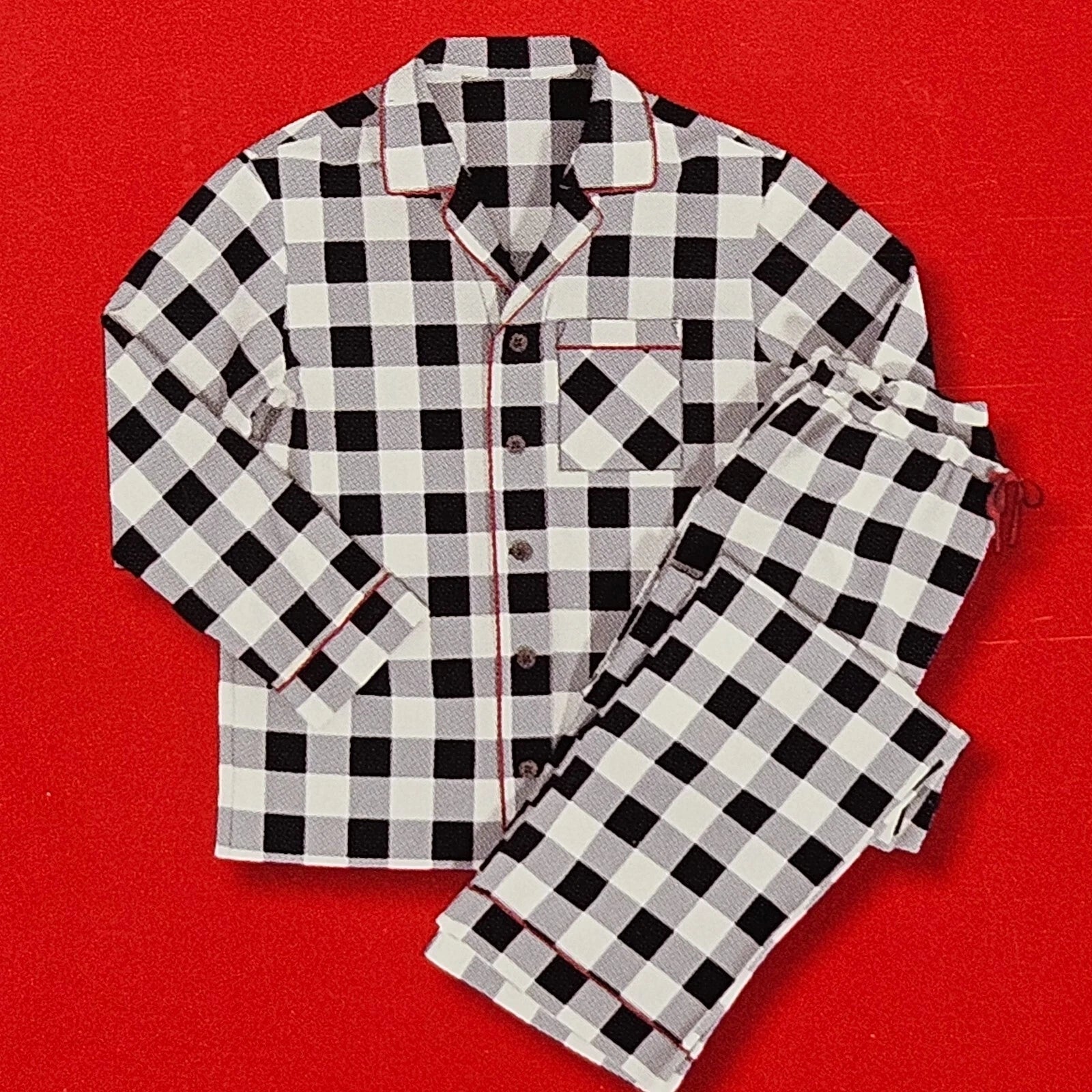 Target Wondershop Christmas Wht Buffalo Checker Pajama Set Men's Size Medium 2Pc