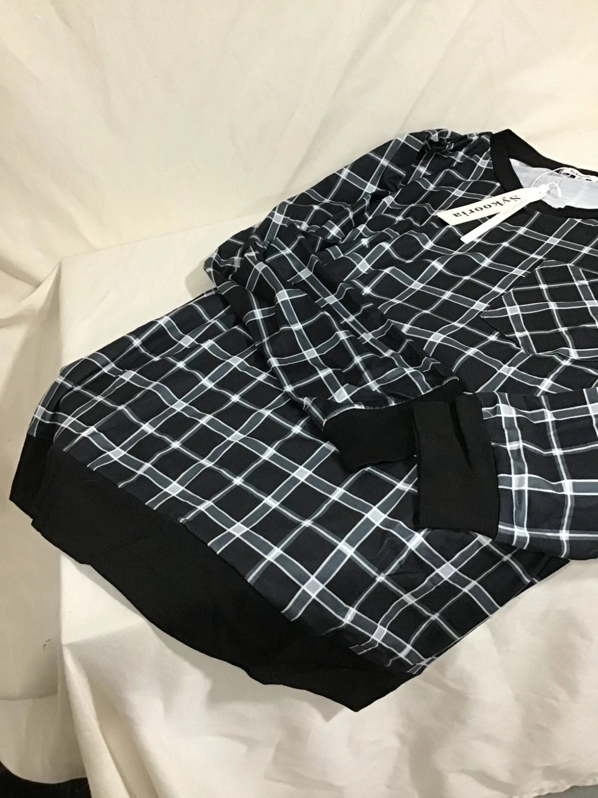 Sykooria Mens Pajamas Set Cotton Pajamas Long Sleeve Soft S