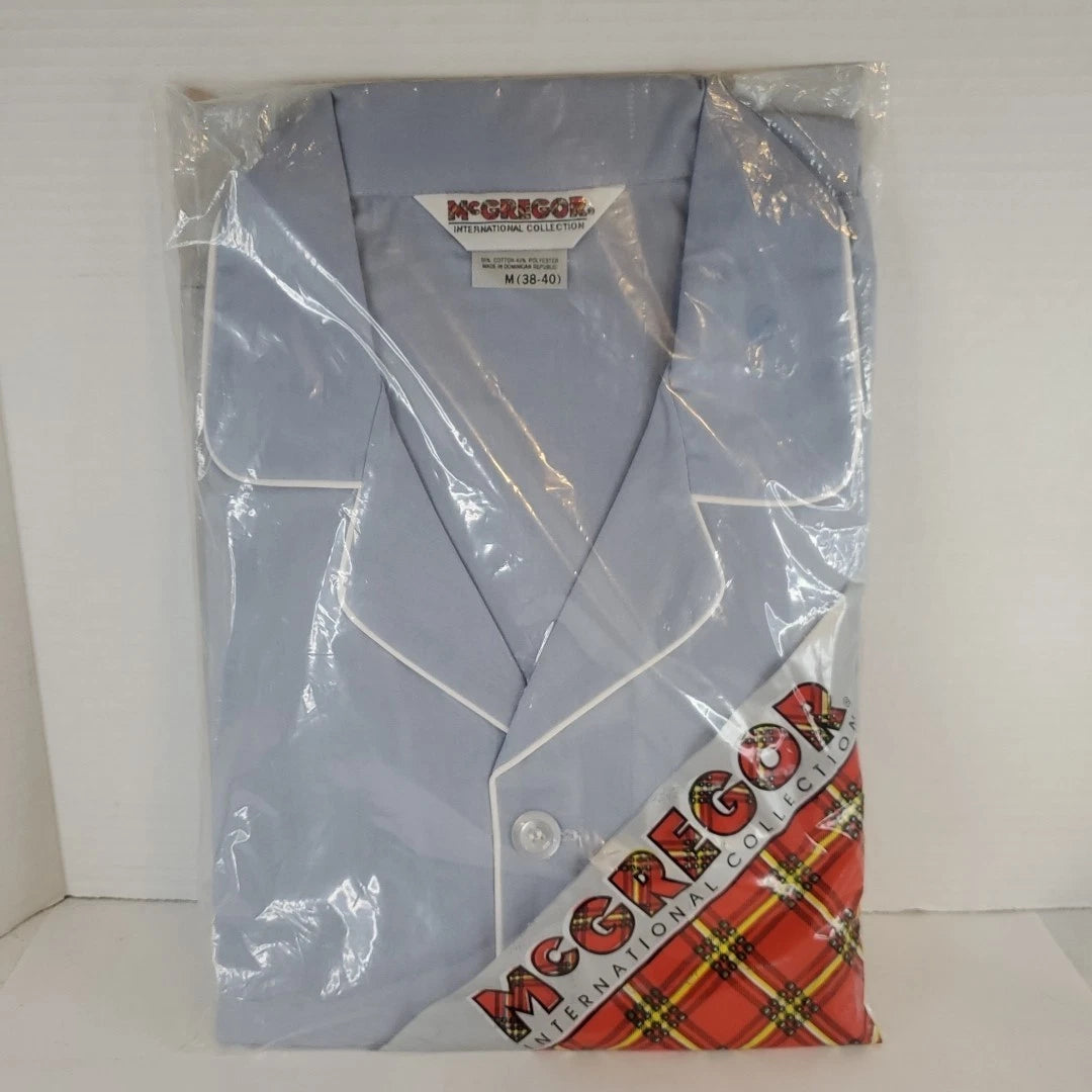 VTG McGregor international collection Long Sleeve blue 2 piece Pajama Set Medium
