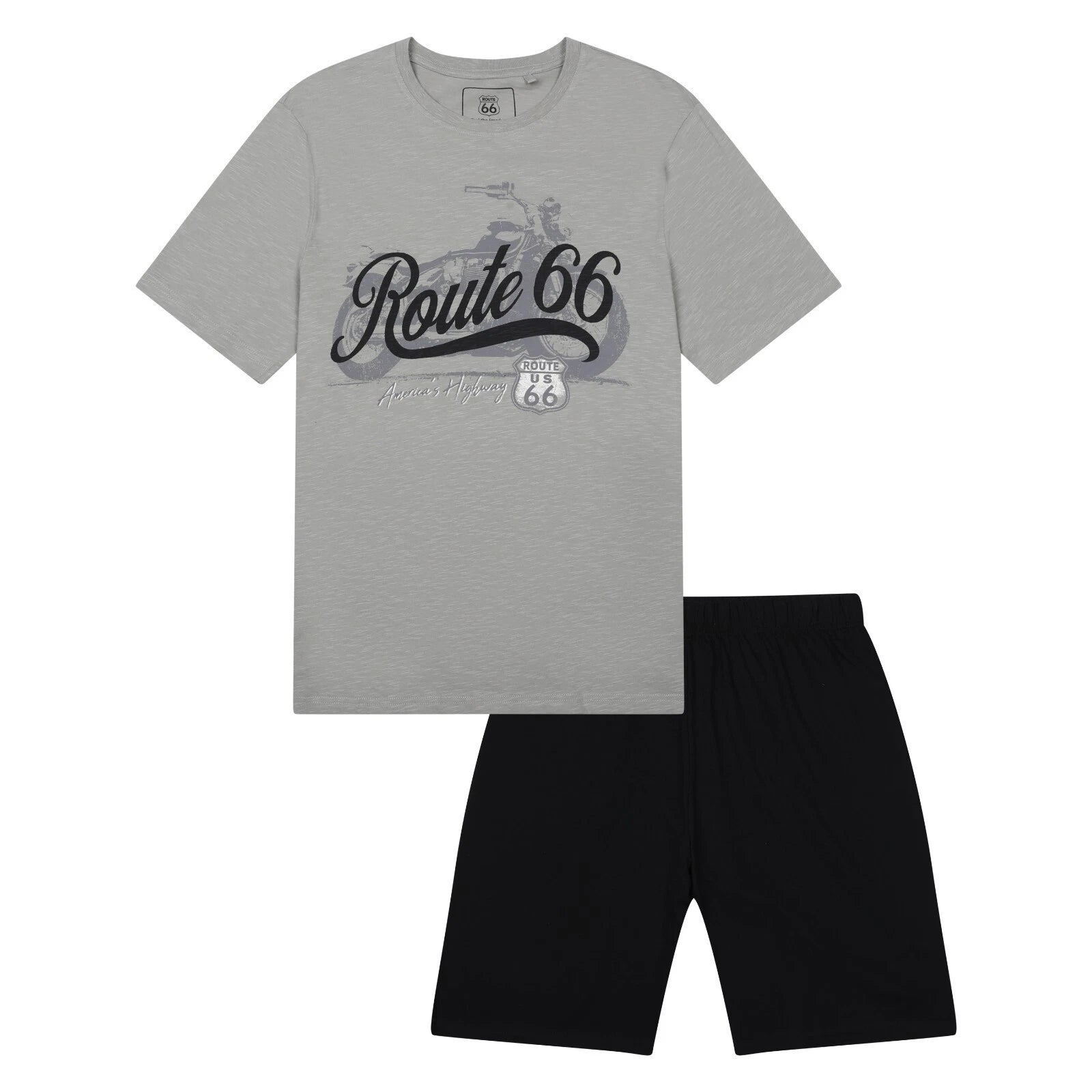 Mens Short Pyjama Set Route 66 PJ Sleep Lounge Night Wear UK S to 3XL New