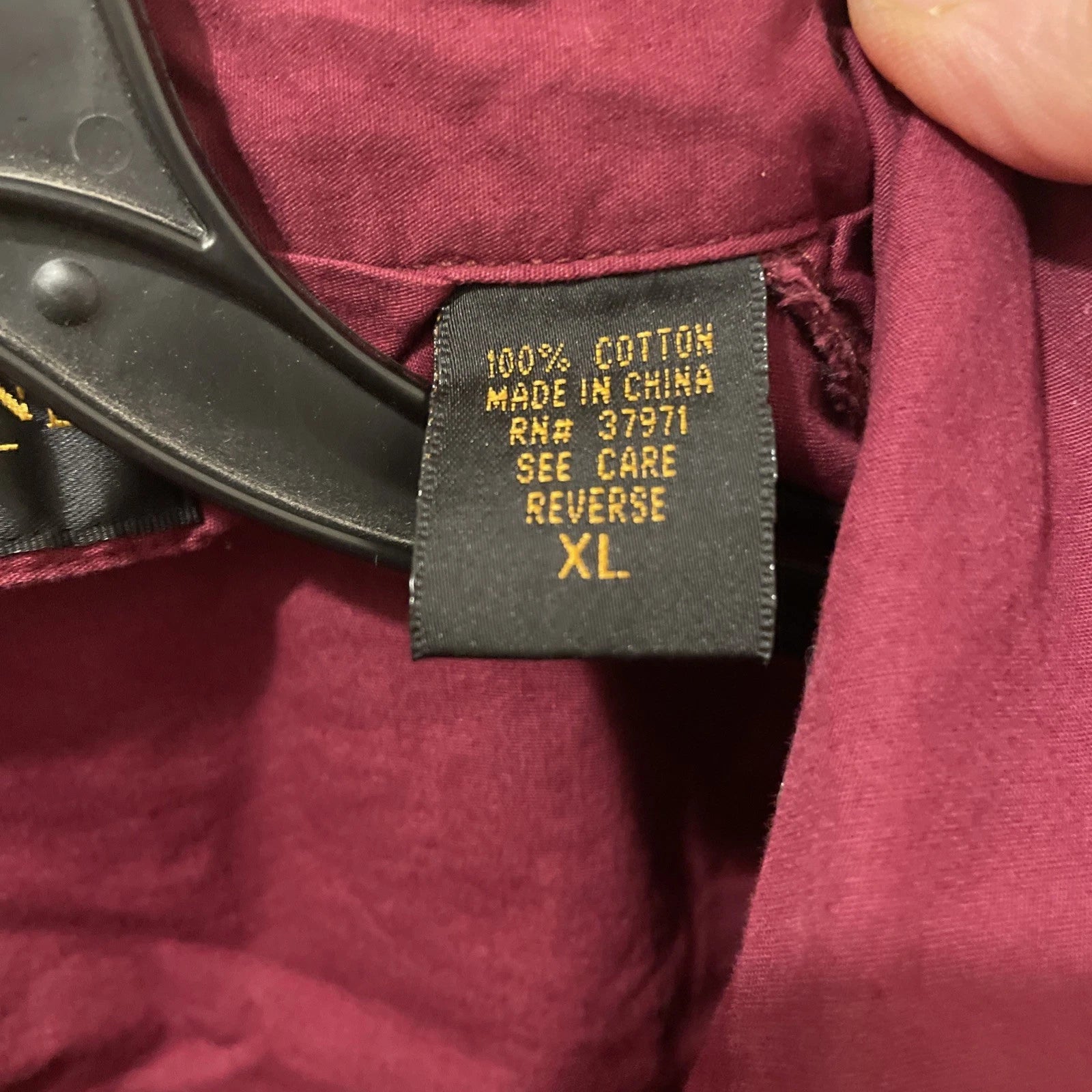 Vintage State O Maine Pajama Set Mens XLarge Burgundy W/White Trim 100% Cotton